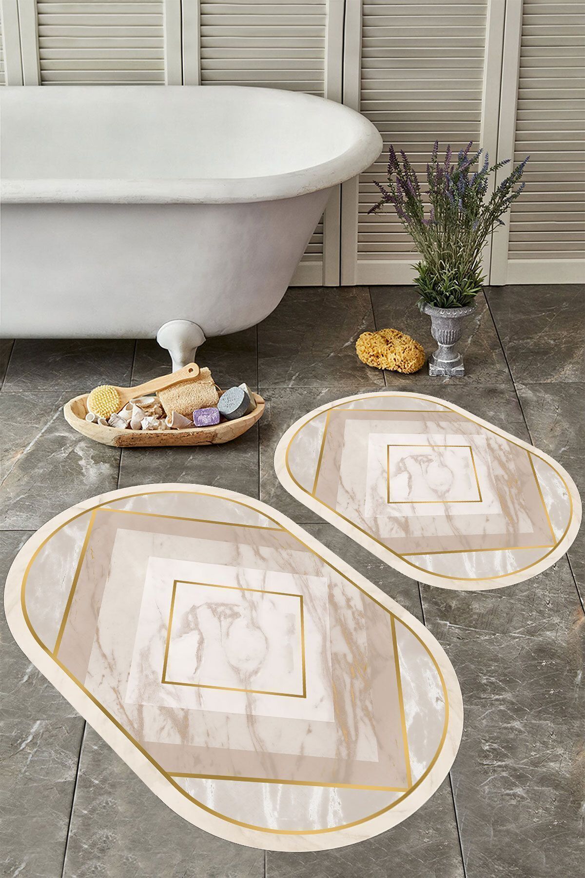 YTR HOME Set De 2 Vase De Toaleta Ovale, Lavabile, Rezistente La Praf Și Pete. - One Size