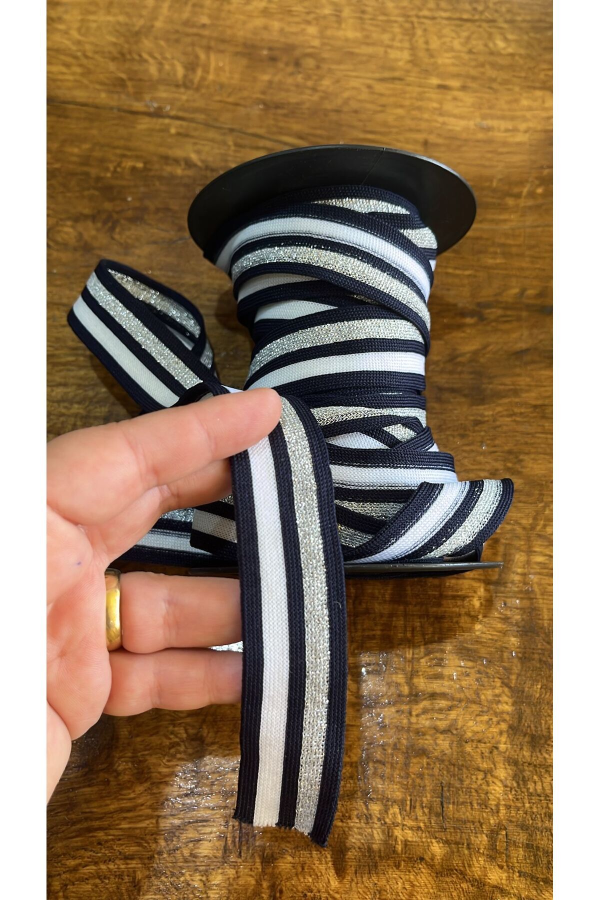 Gönülden Tasarım-Accesoriu pentru cusături albe - MARINE, bandă elastică, 3 cm (1 metru) 2