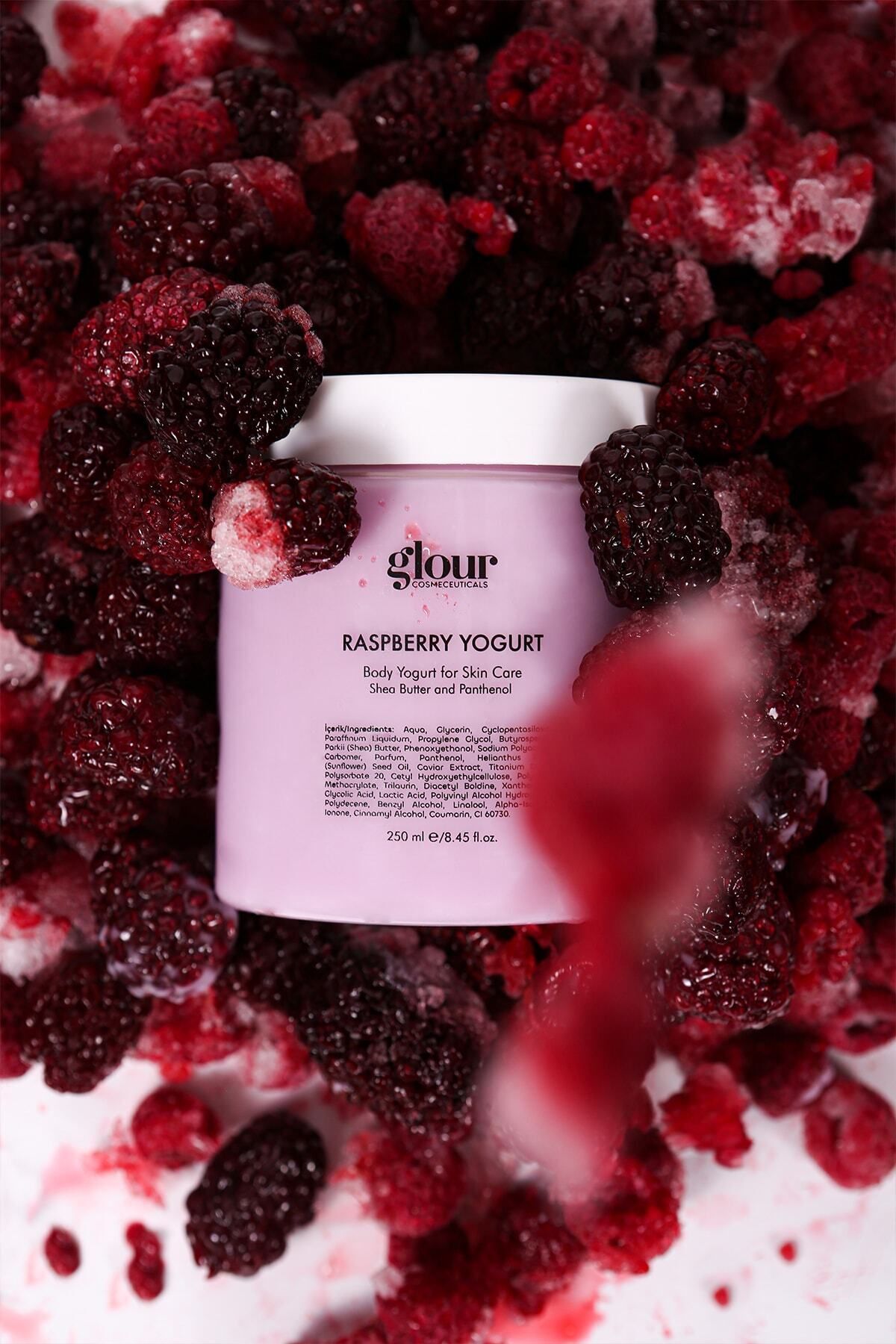 GLOUR-Revitalizing and Moisturizing Raspberry & Blackberry Peeling and Body Yogurt Set 6