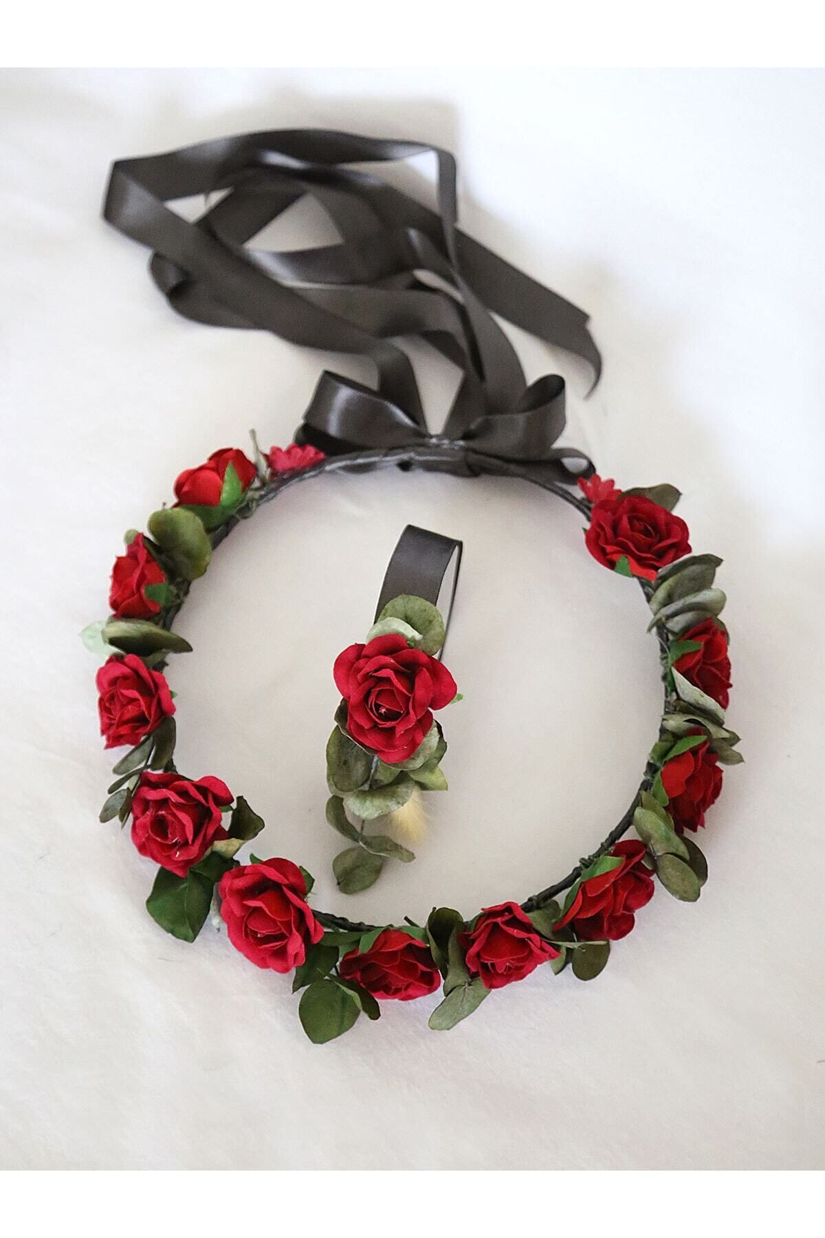 htk butik Çiçekli Taç, Anne Bebek Lohusa Tacı, Bebek Tacı, Bebek Saç Bandı, Lohusa Seti, Yenidoğan Taç fotoğrafı 4 (önizleme)