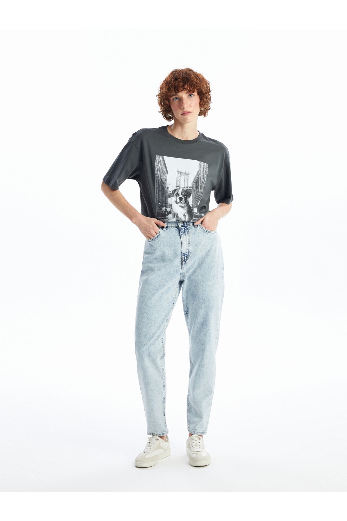 LC Waikiki Damskie Spodnie Jeansowe – Mom Fit Kobieta - 26