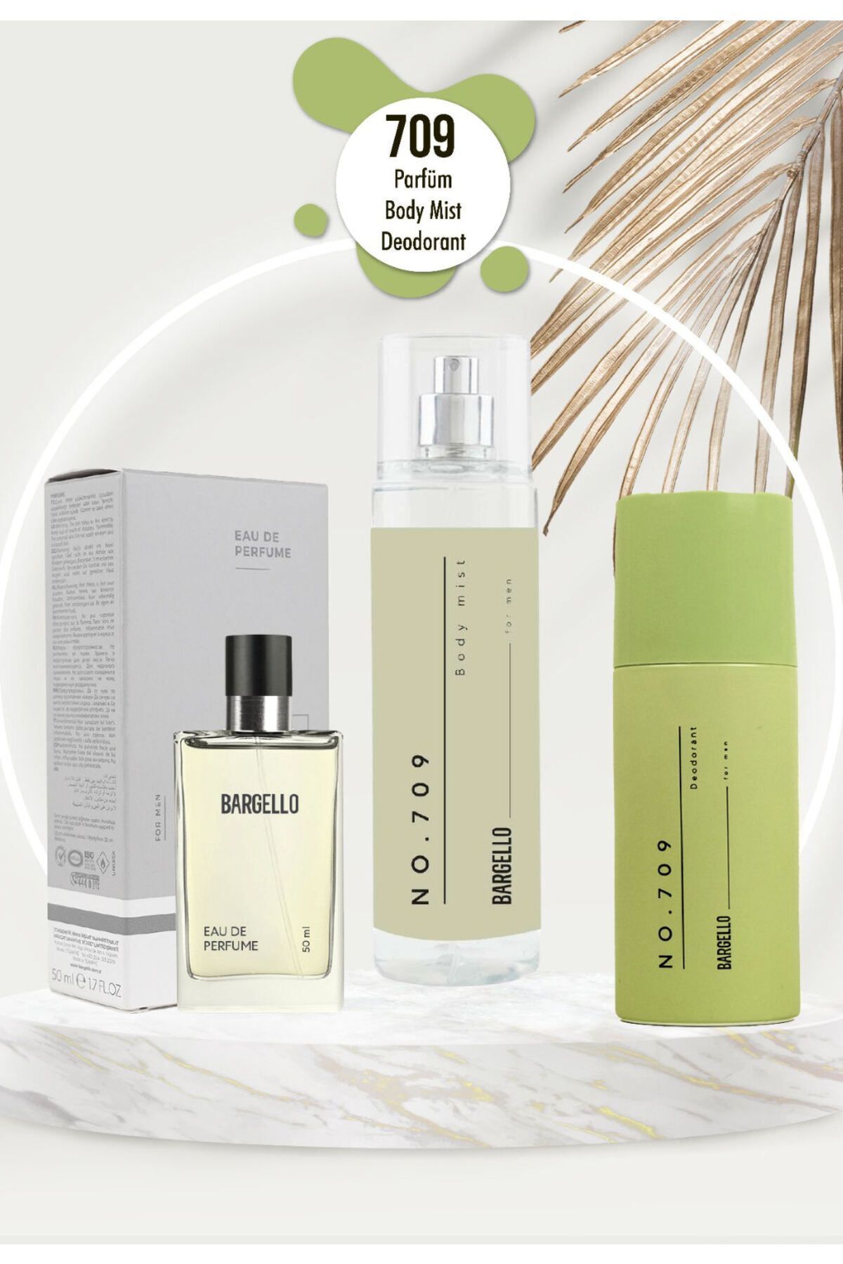 Edp 709 Oriental 50 ml Erkek Parfüm + No.709 Erkek 210 ml Body Mıst+No.709 Erkek Deodorant