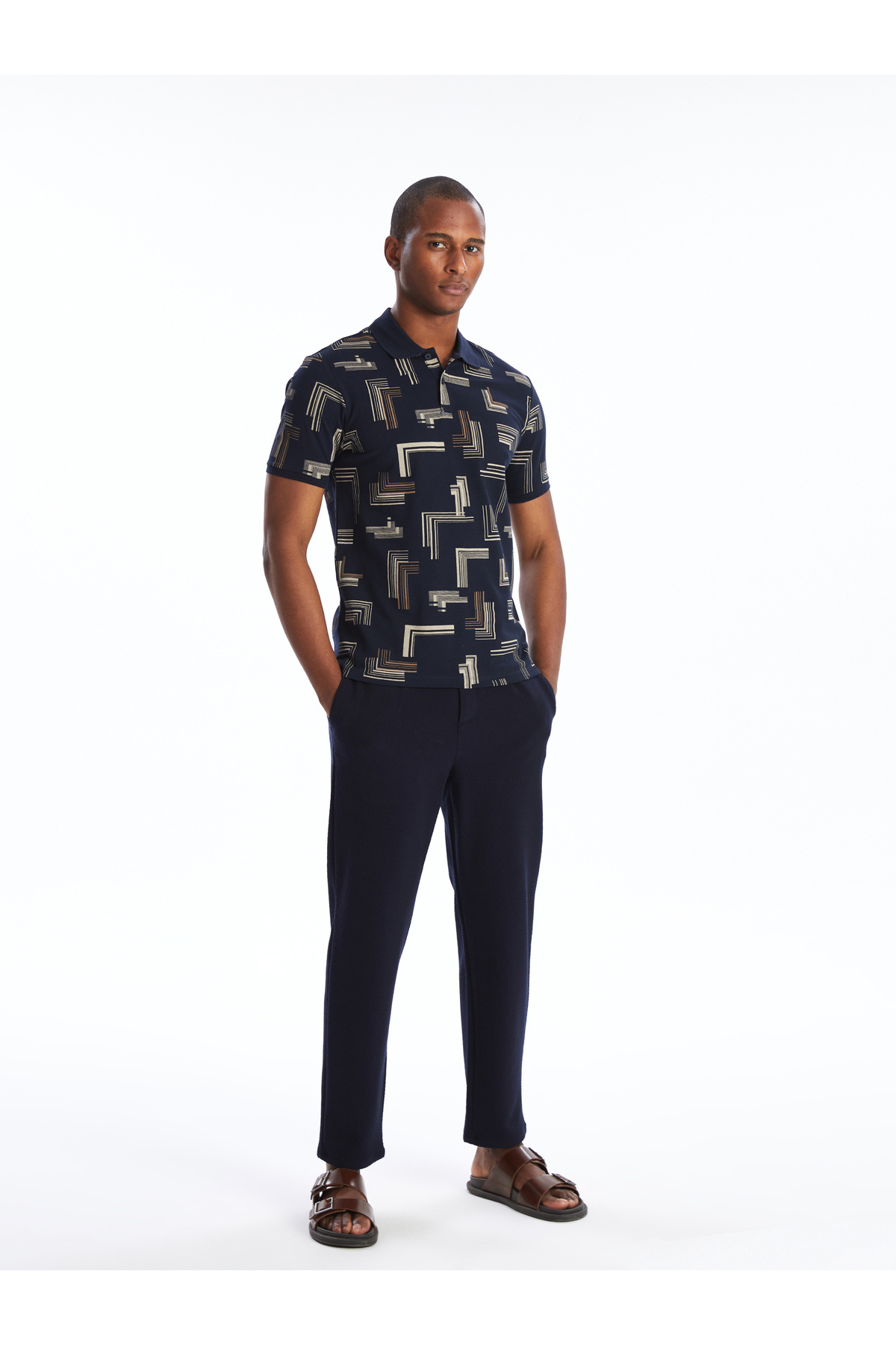 تیشرت مردانه آبی سرمه ای ال سی وایکیکی | S4JT24Z8 اورجینال - تصویر 3