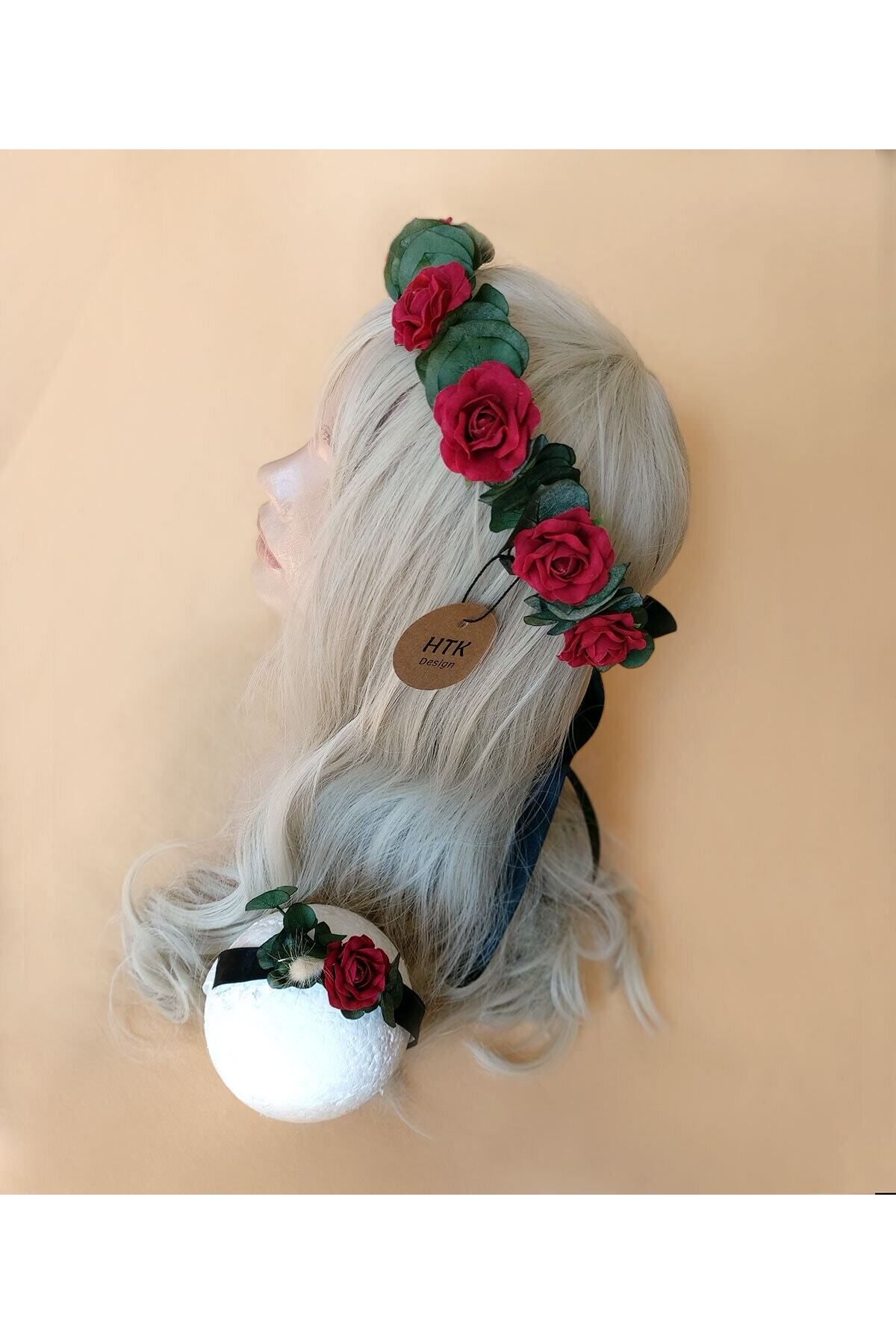 htk butik Çiçekli Taç, Anne Bebek Lohusa Tacı, Bebek Tacı, Bebek Saç Bandı, Lohusa Seti, Yenidoğan Taç fotoğrafı 3 (önizleme)