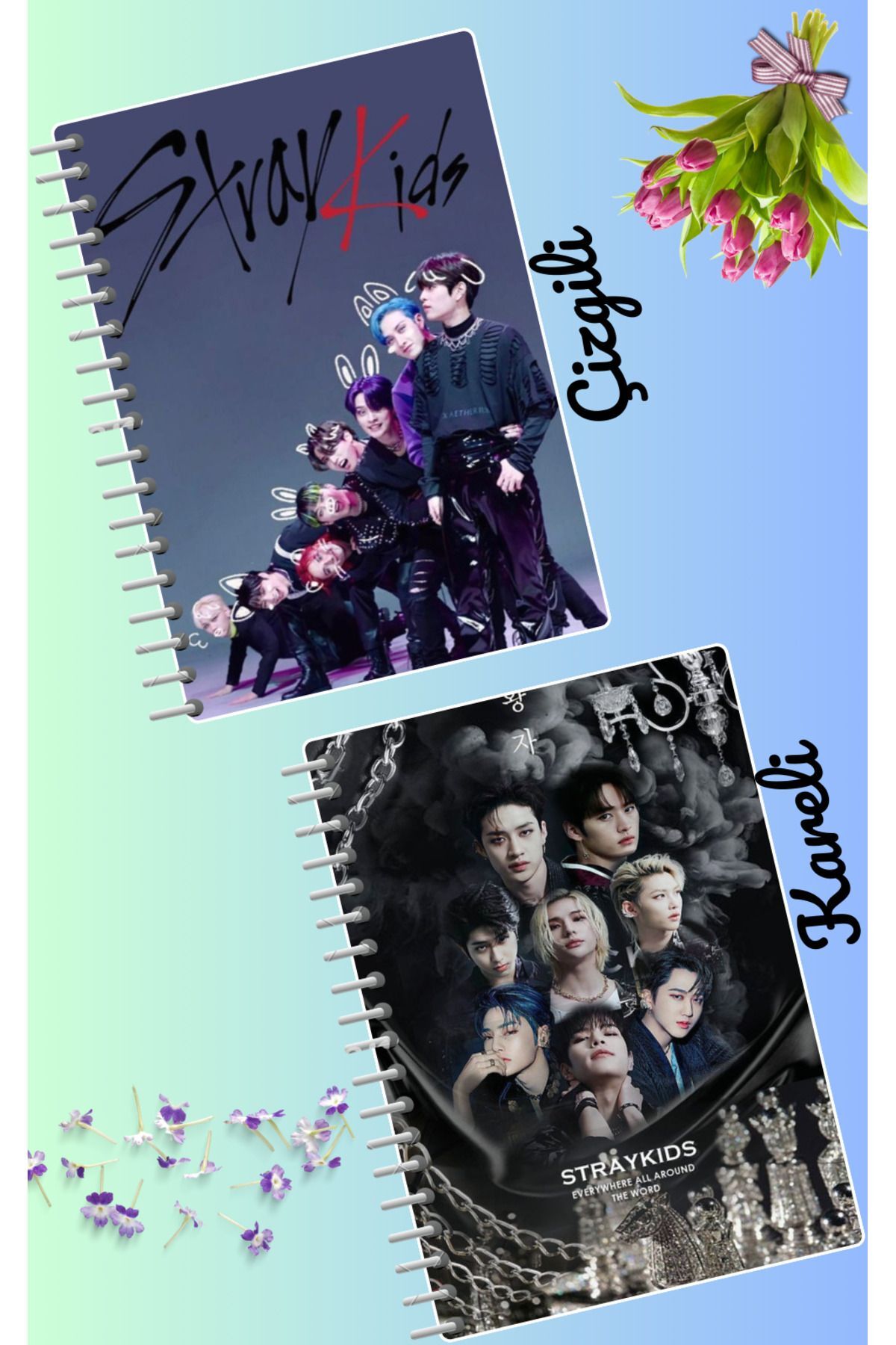 animeandyourworld Stray kids defter seti 2 adet A4 boyutu 21*30