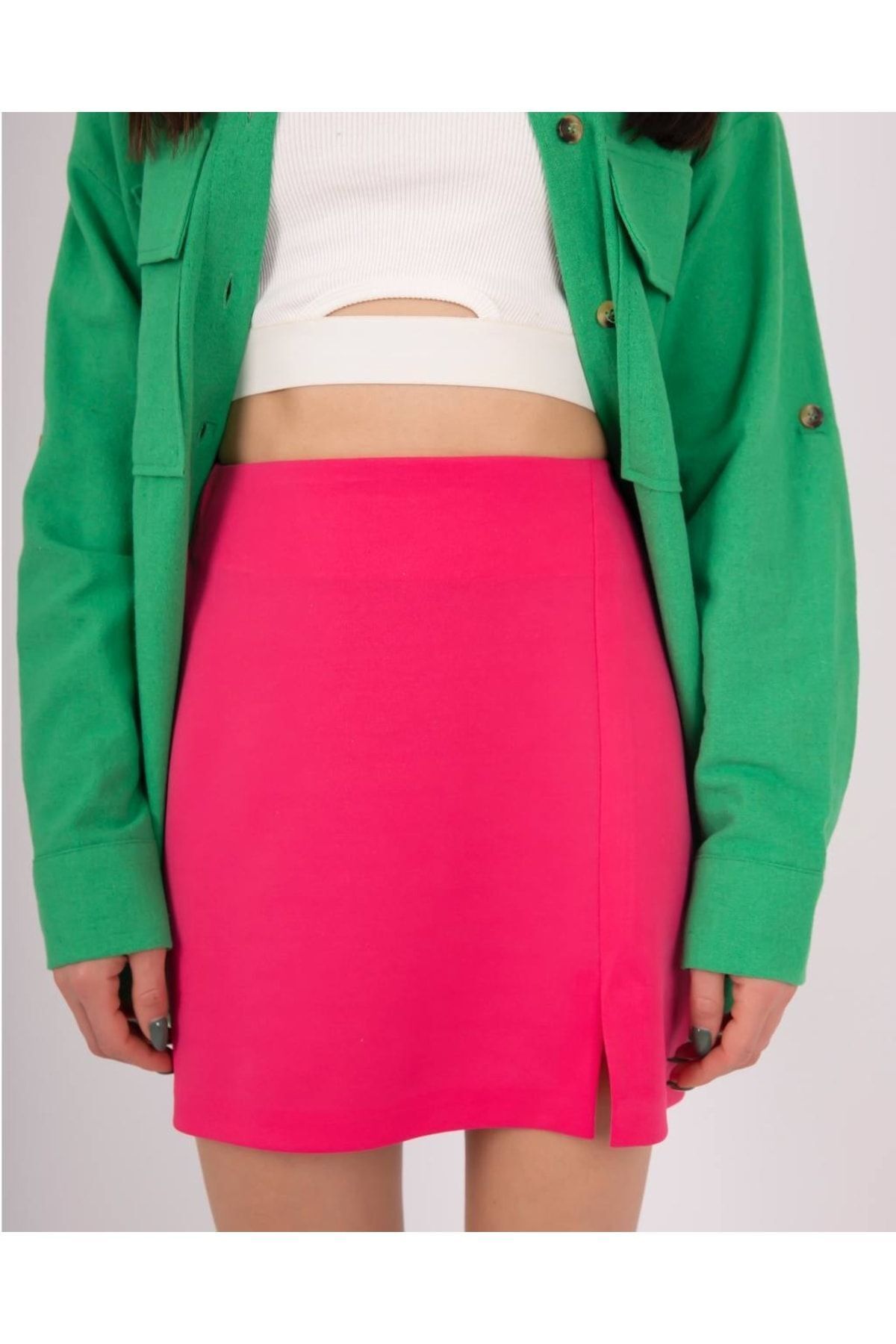 soBasic-Fuchsia Slit Mini țesută 2