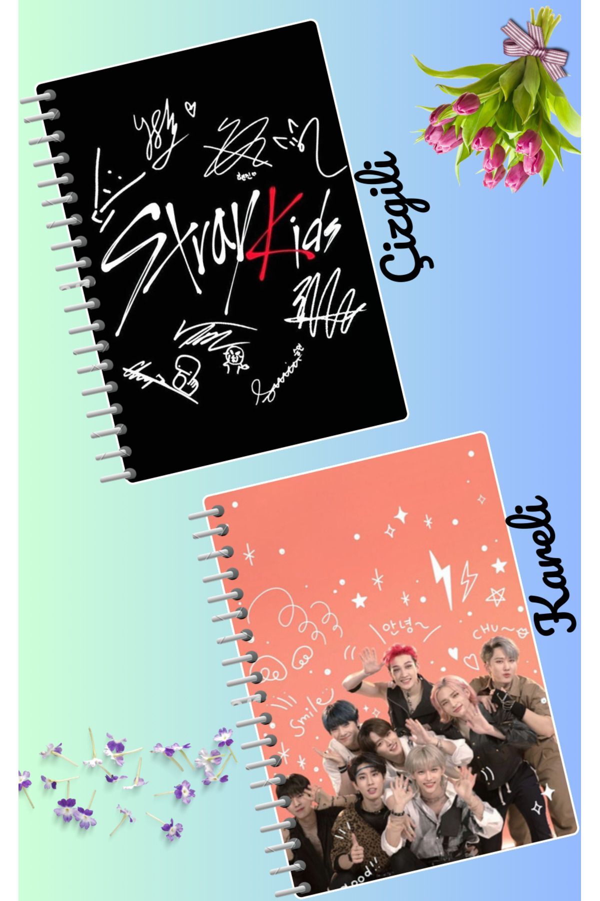 animeandyourworld Stray kids defter seti 2 adet A4 boyutu 21*30