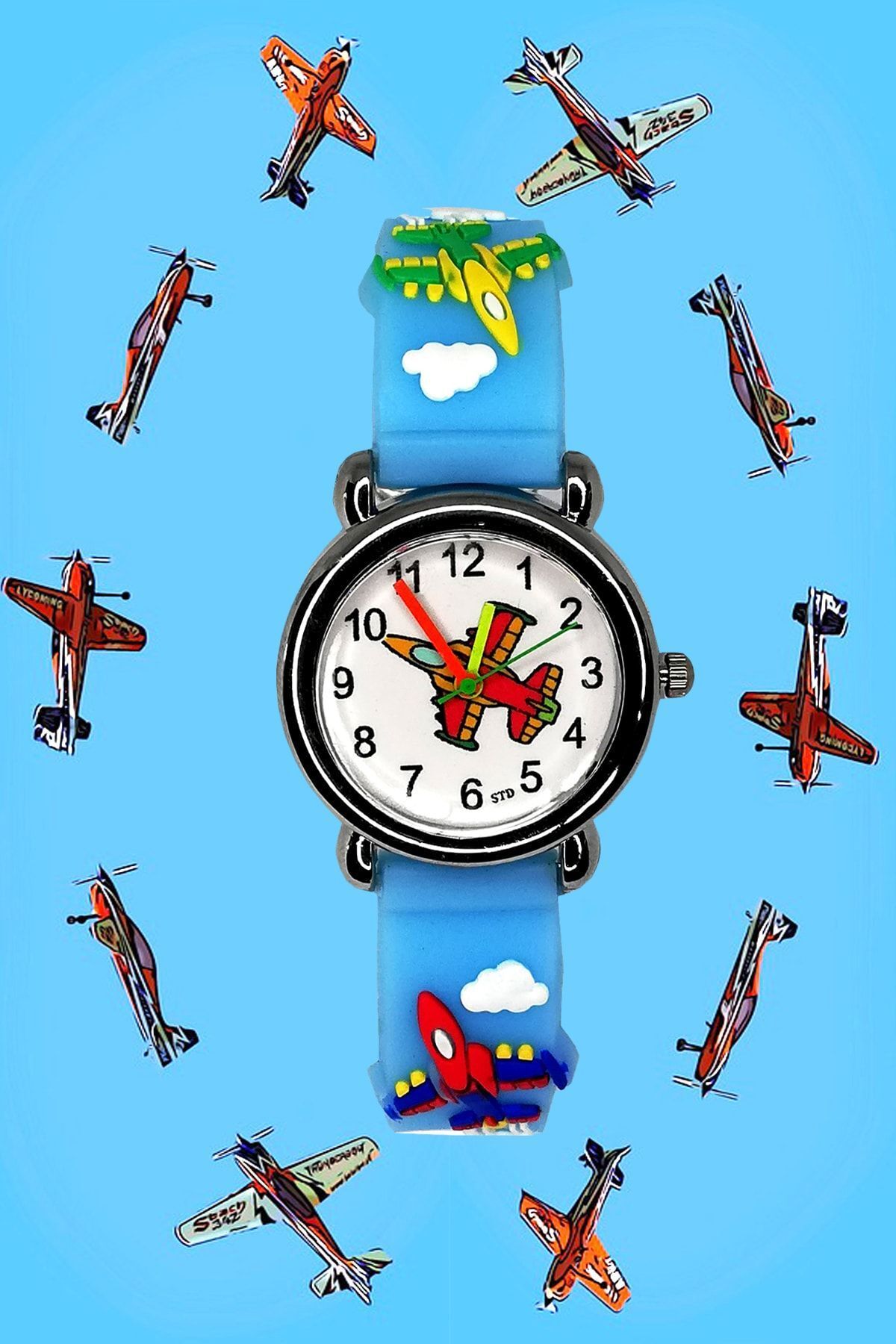sezerekspres Children s Wristwatch Airplane Pattern 12005 Trendyol