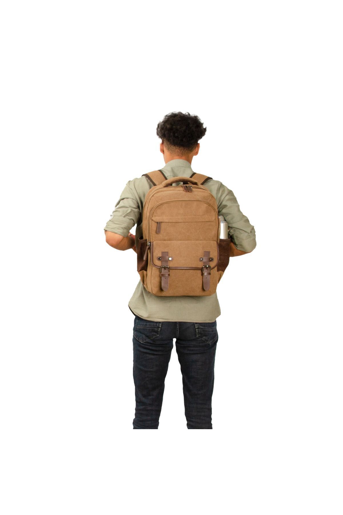 کوله پشتی زنانه قهوه ای Alone | 5043 اورجینال - تصویر 5