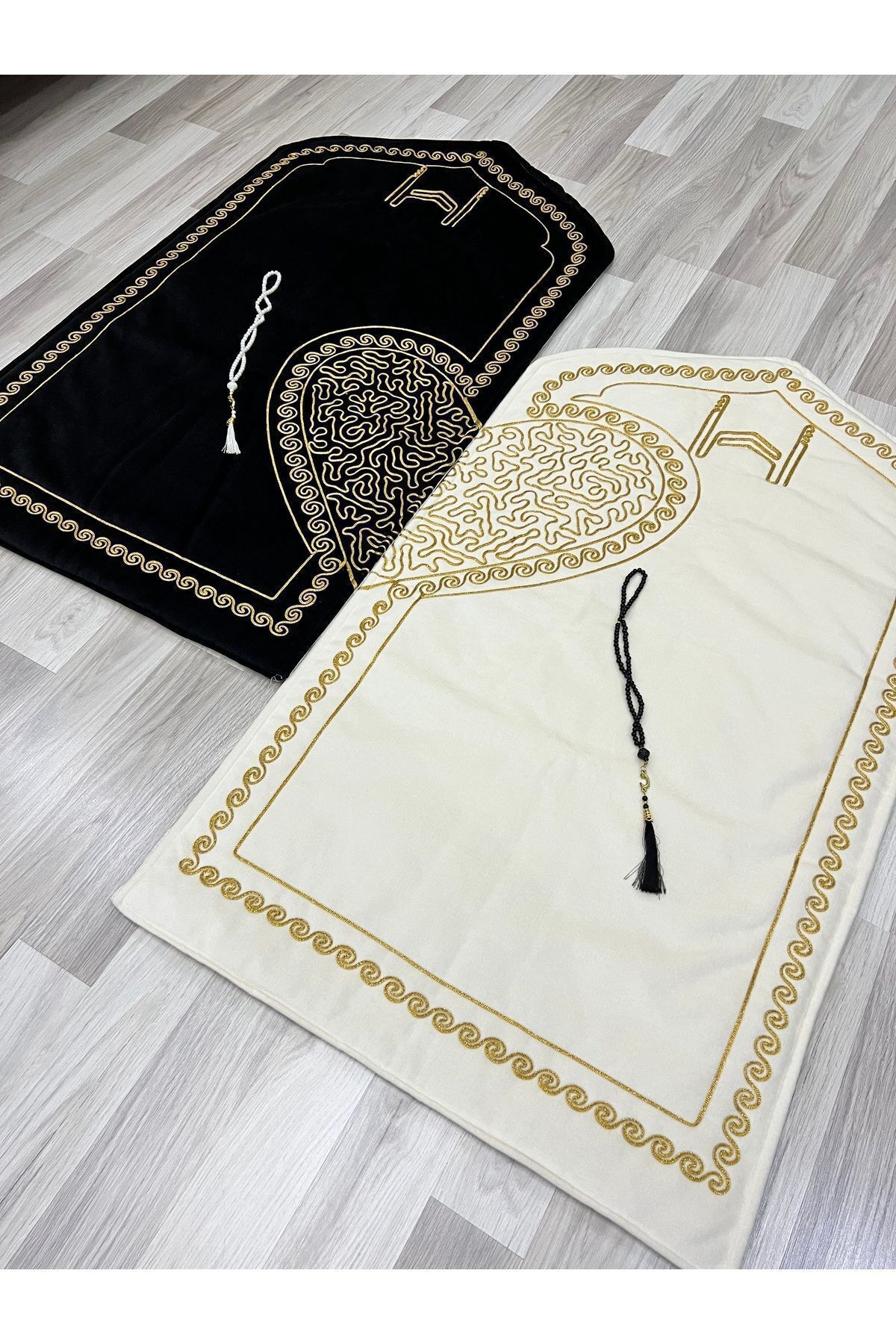 AYHANHOME-حزمة العروس والعريس - سجادة صلاة على شكل قلب، زوجين، سجادة صلاة للزوجين مع مسبحة صلاة، حامل مهر هدية 6