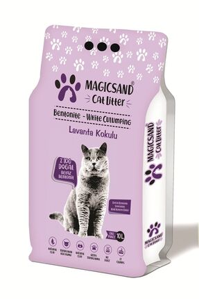 Magic Sand Cat Litter Lavanta Kokulu Kedi Kumu Ince Taneli 10 Lt