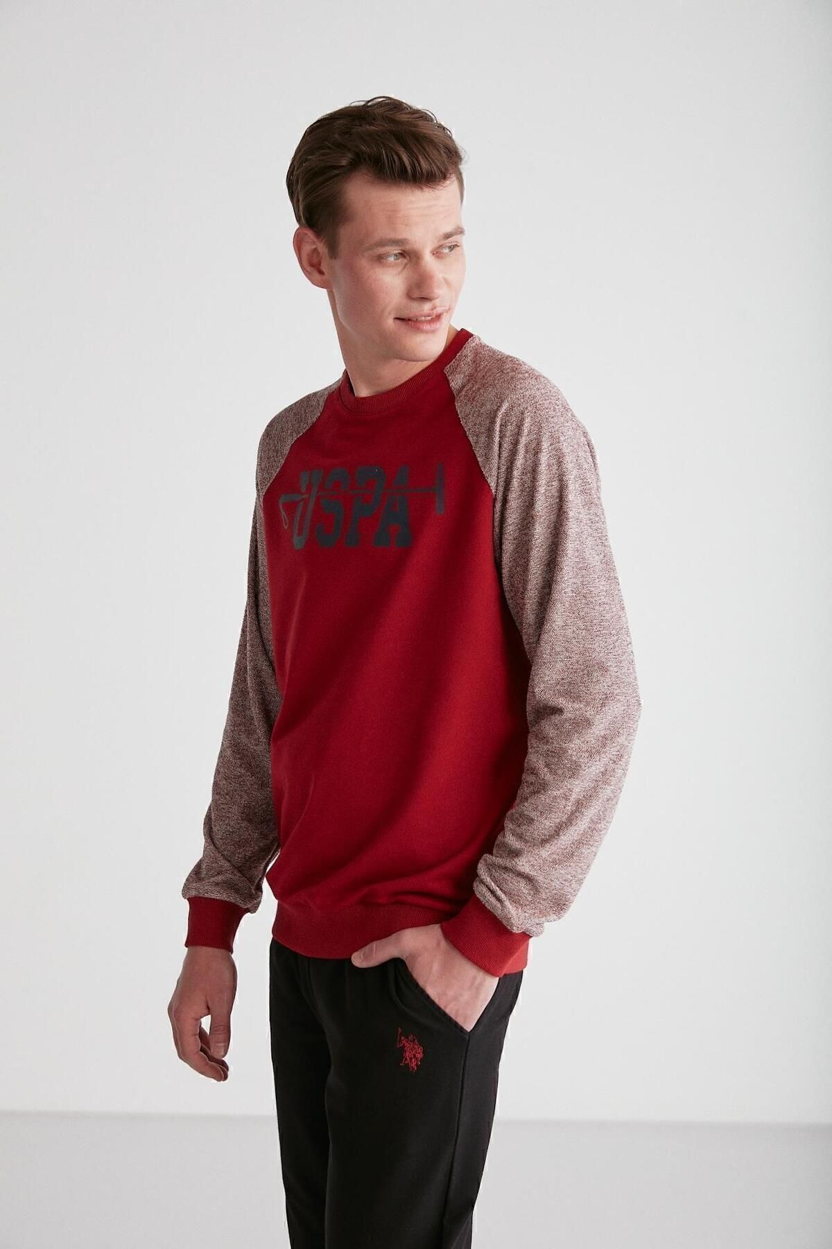 ست پیژامه چند رنگ مردانه سویشرت کلارت راست شلوار گرمکن 2 تکه U.S. Polo Assn.