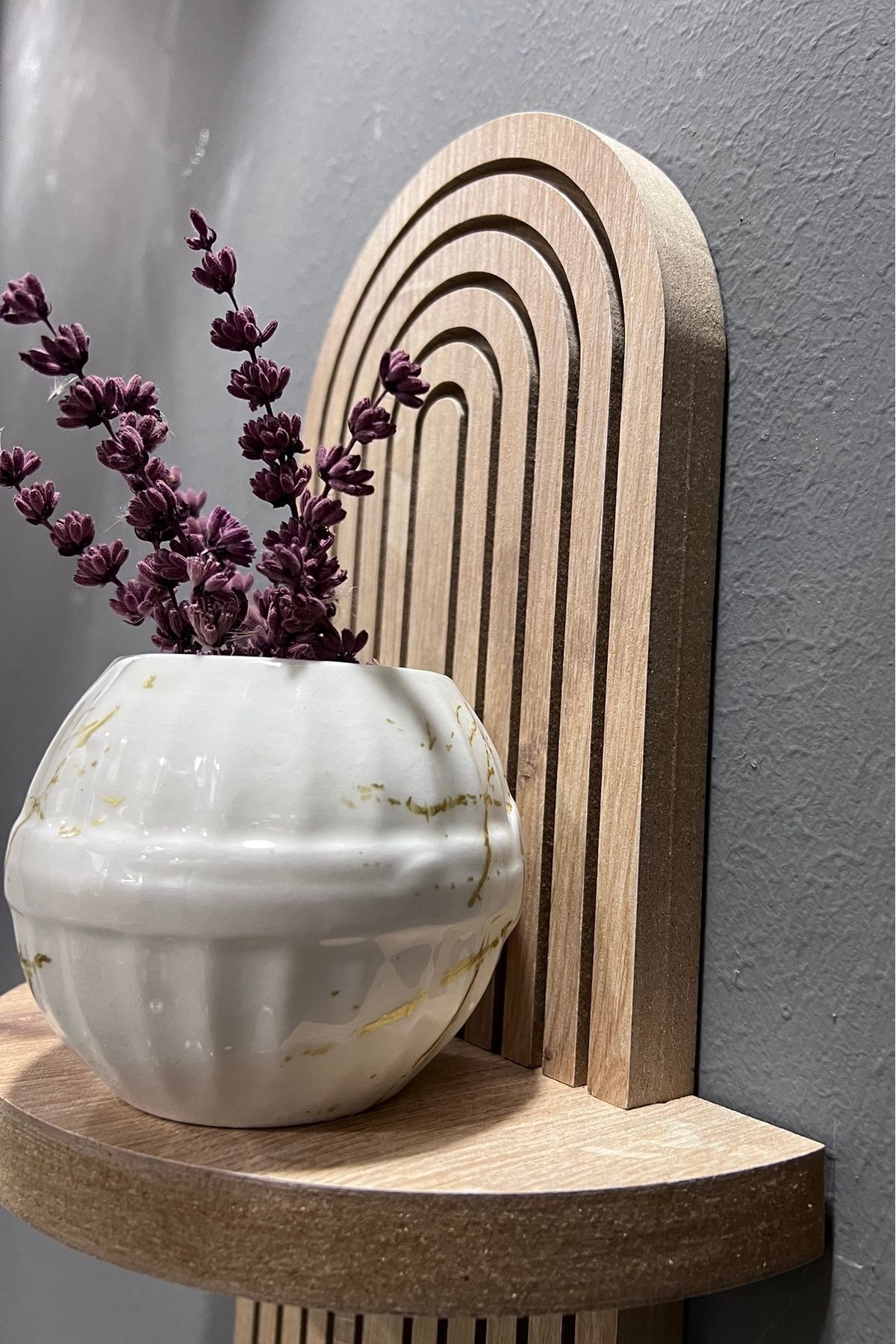 Semplice Meşe Dekoratif Duvar Rafı 54x16 Cm