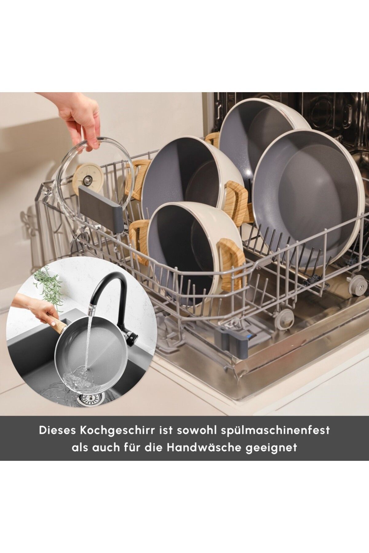 Karaca-Swiss Crystal Flacher Kochtopf, 26 cm, cremig 6