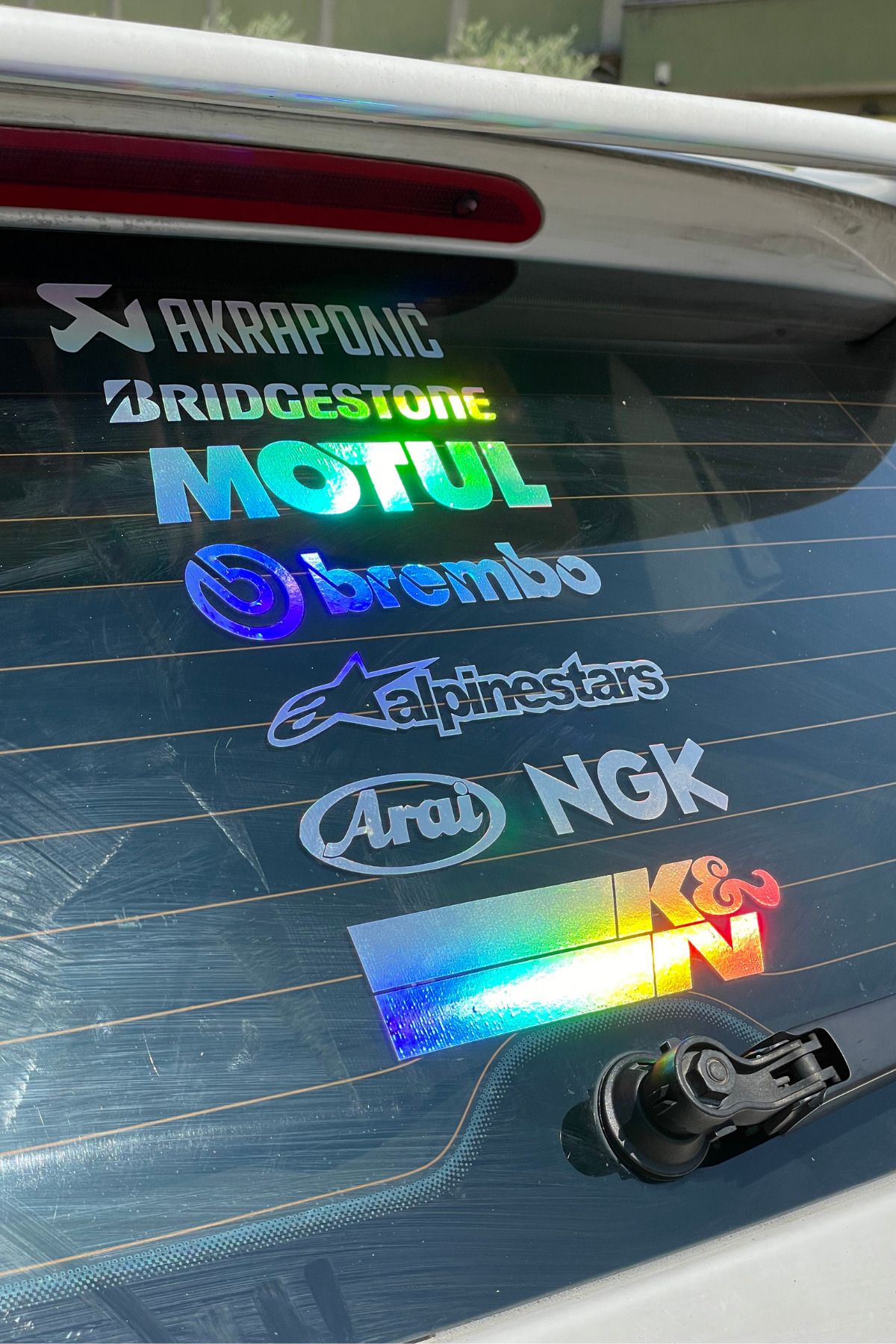 Banxtre-Color Changing Shining Decorative Sponsored Sticker with Hologram for Car Window Back (1 Piece) 2