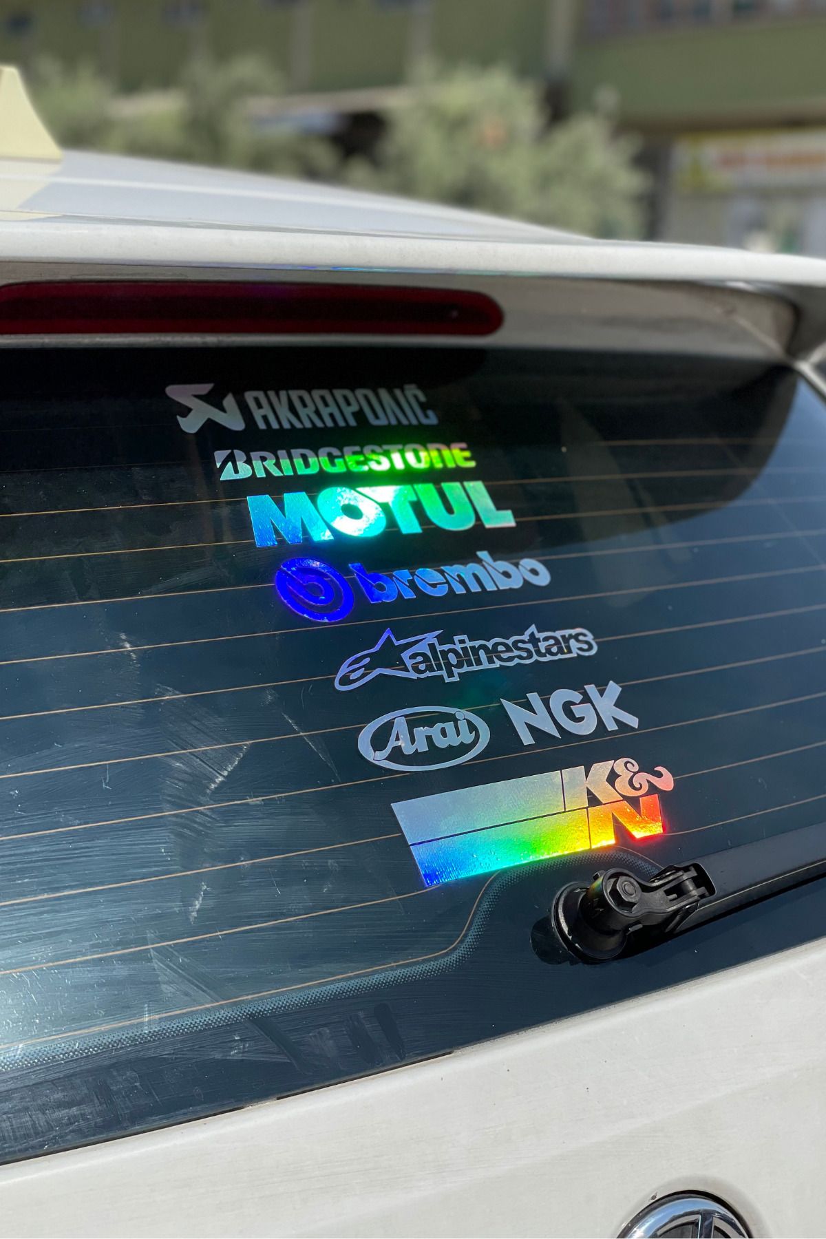 Banxtre-Color Changing Shining Decorative Sponsored Sticker with Hologram for Car Window Back (1 Piece) 5