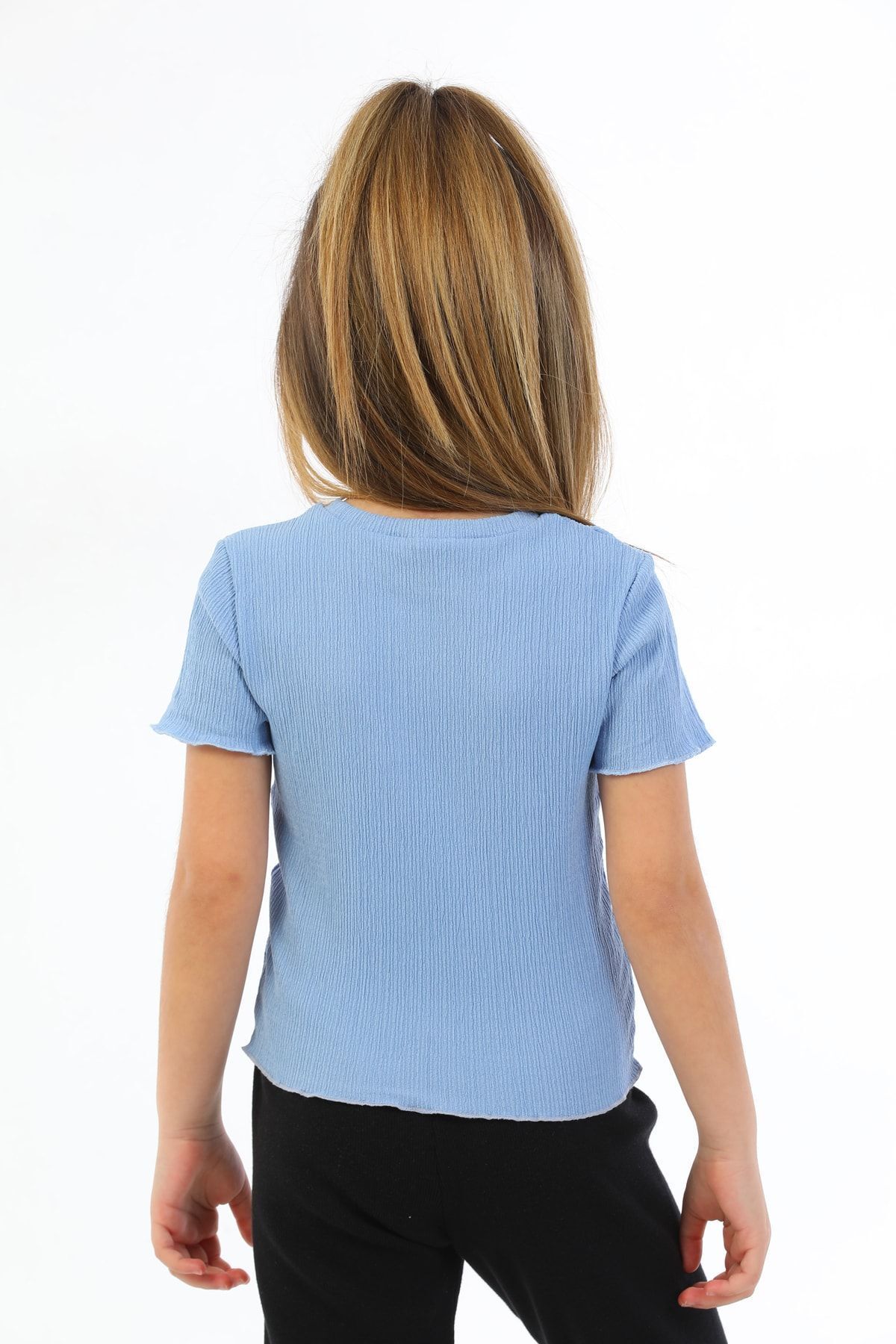 MEGHAN L.A-Blue Girl's Flexible Fabric T-Shirt 6
