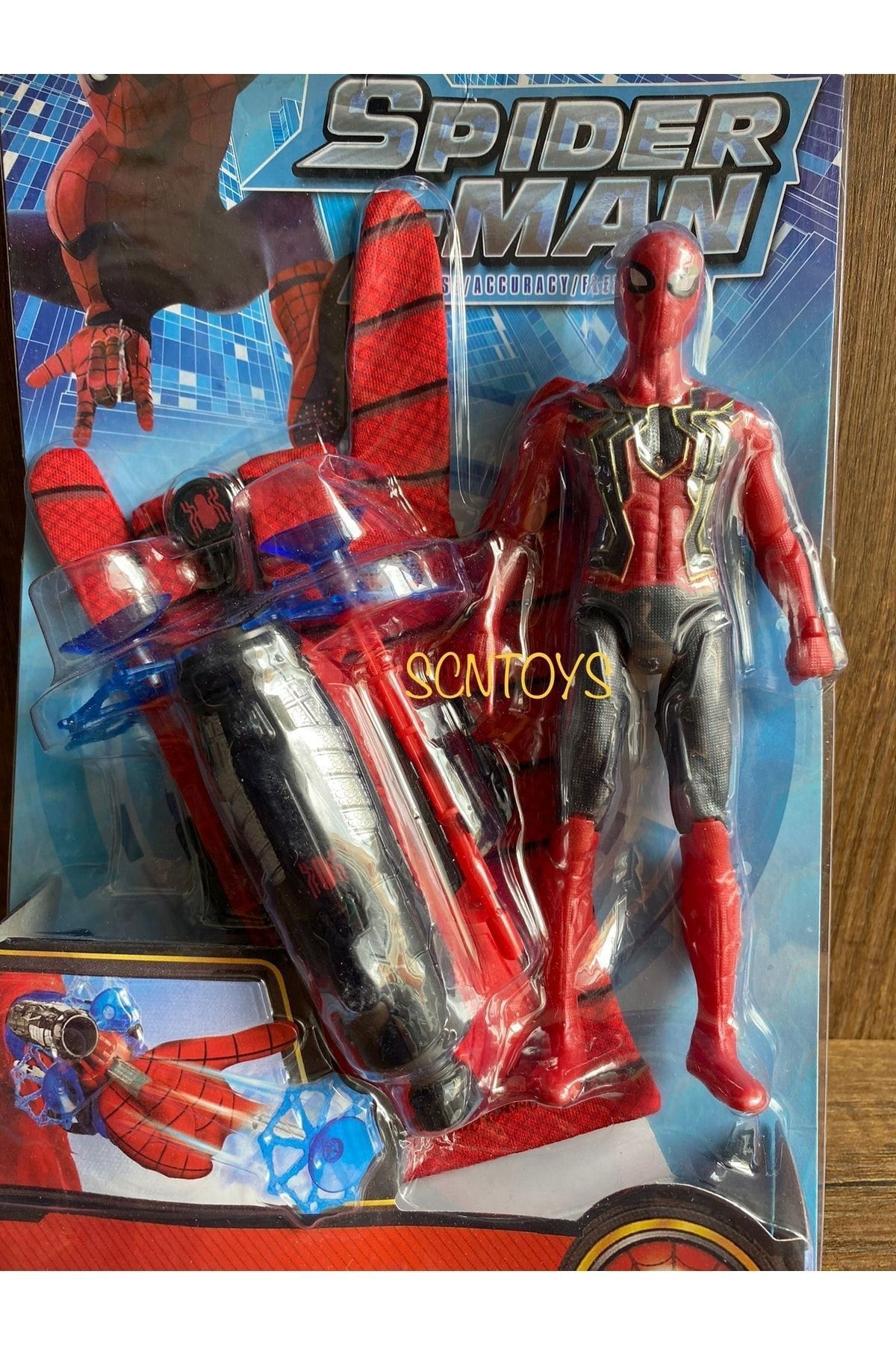 scntoys-Spiderman Web Shooter Gloves+Spiderman Figure Toy 2