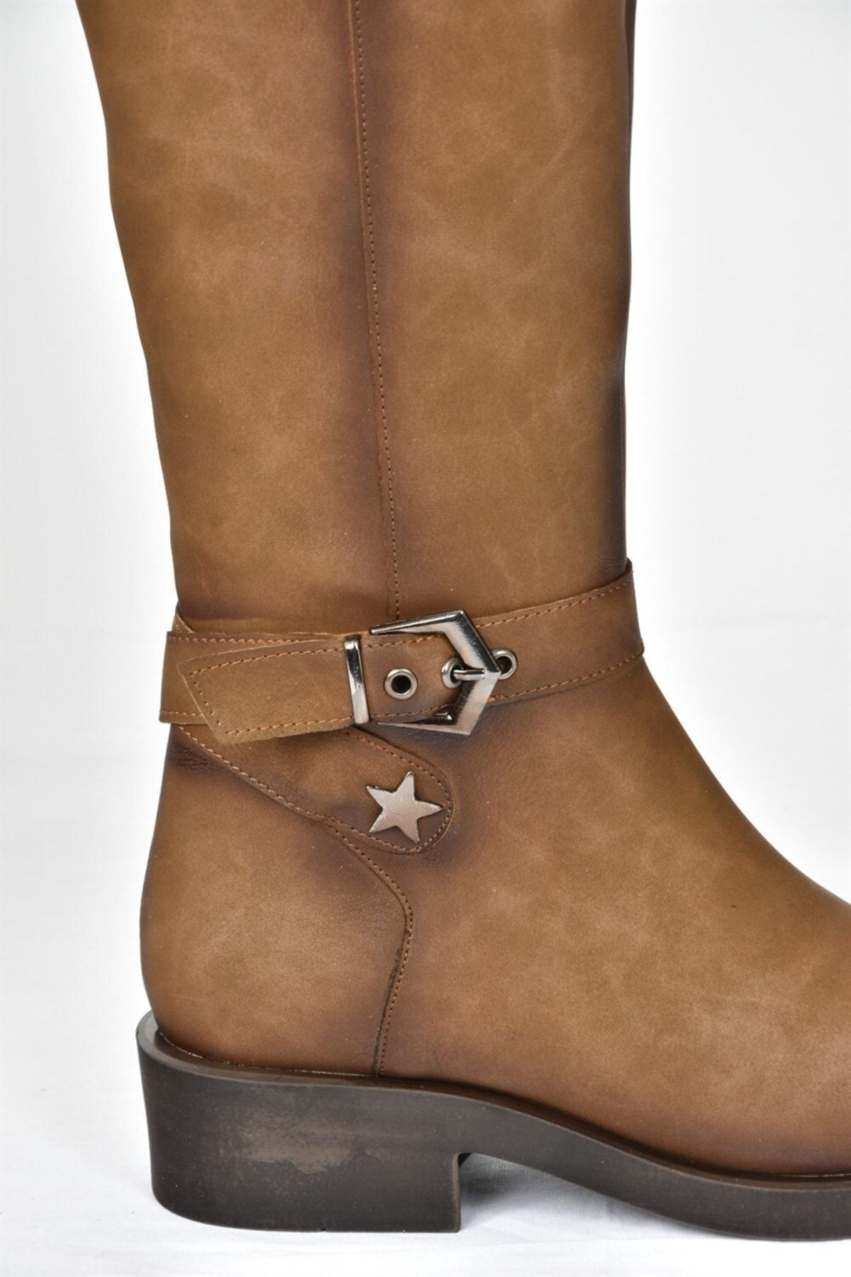 چکمه چند رنگ زنانه روزانه پاشنه کوتاه Mink G674240109 Fox Shoes