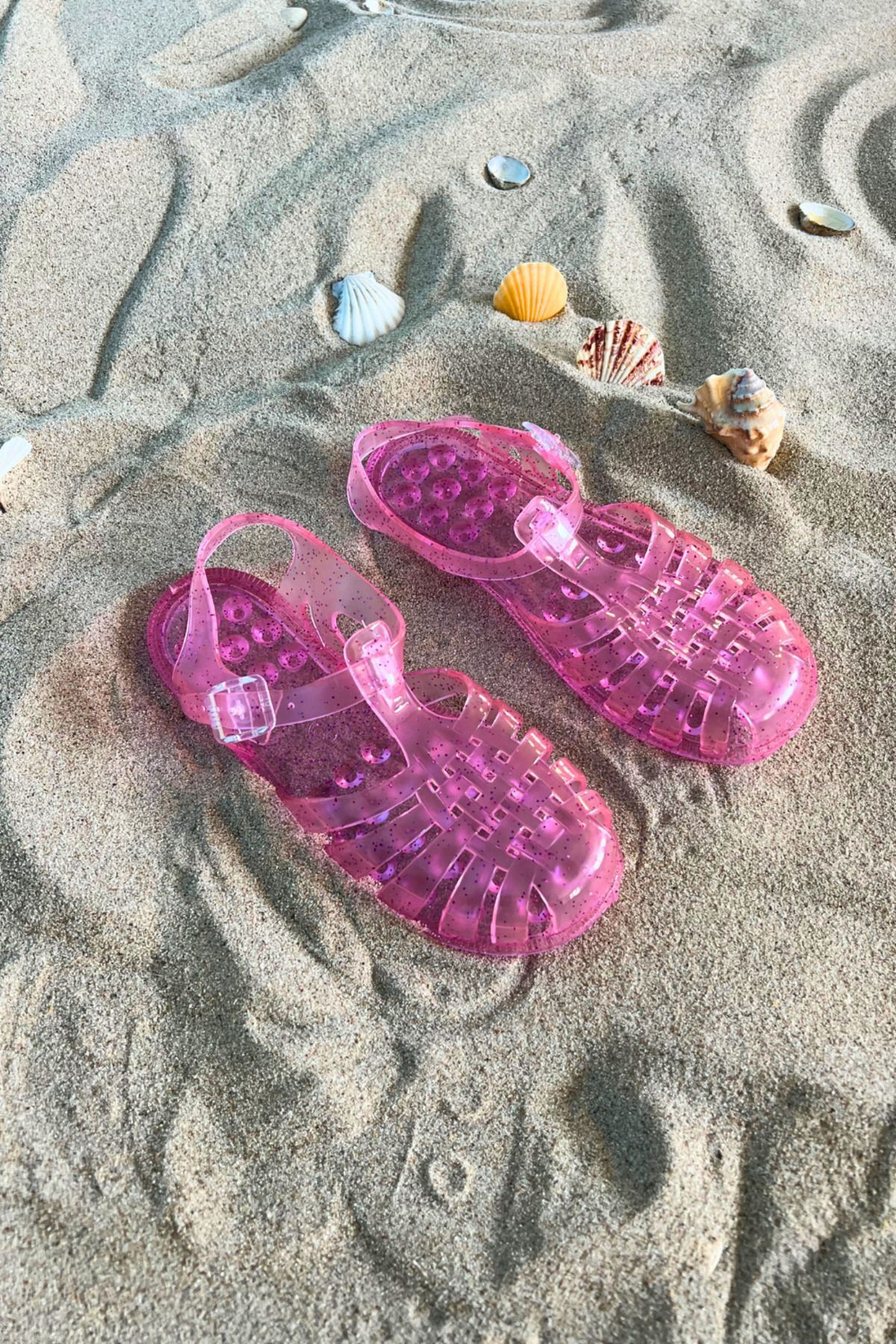 Hot pink jelly slides hot sale