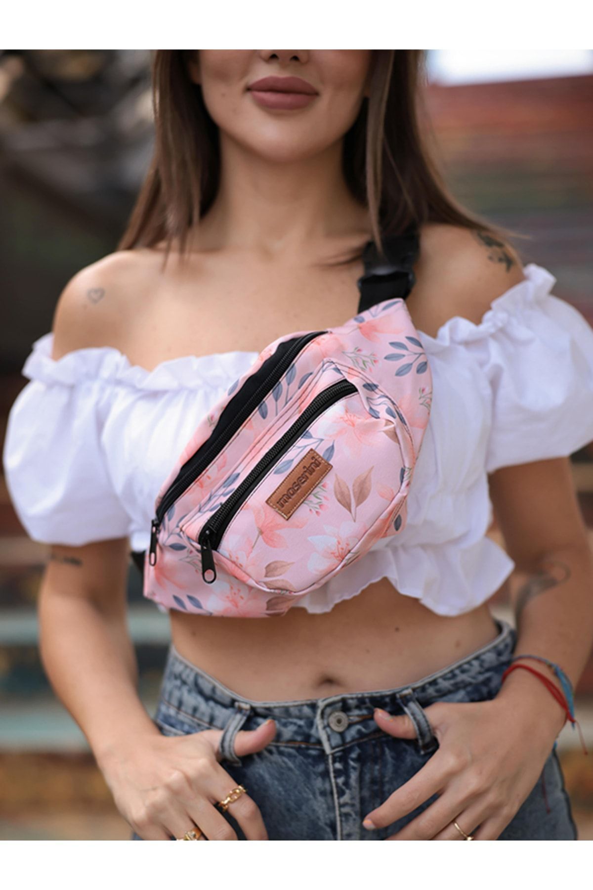 Unisex Desenli Omuz Ve Bel Çantası - Venus