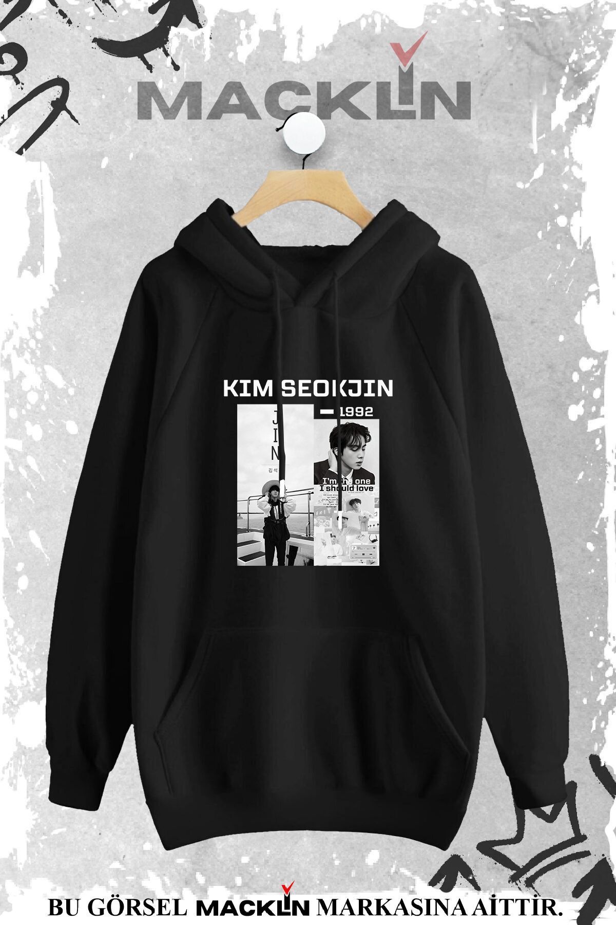 macklin Unisex Kad n Erkek Kim Taehyung Bts Bask l Kap onlu Sweatshirt Fiyat Yorumlar Trendyol