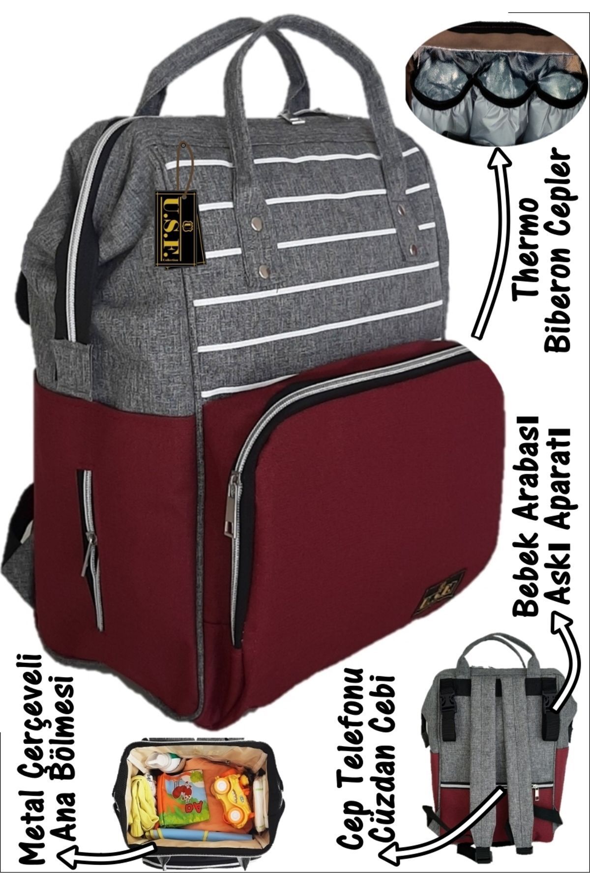 USF-Baby Care Bag Organizer Functional Mother Baby Care Backpack 2