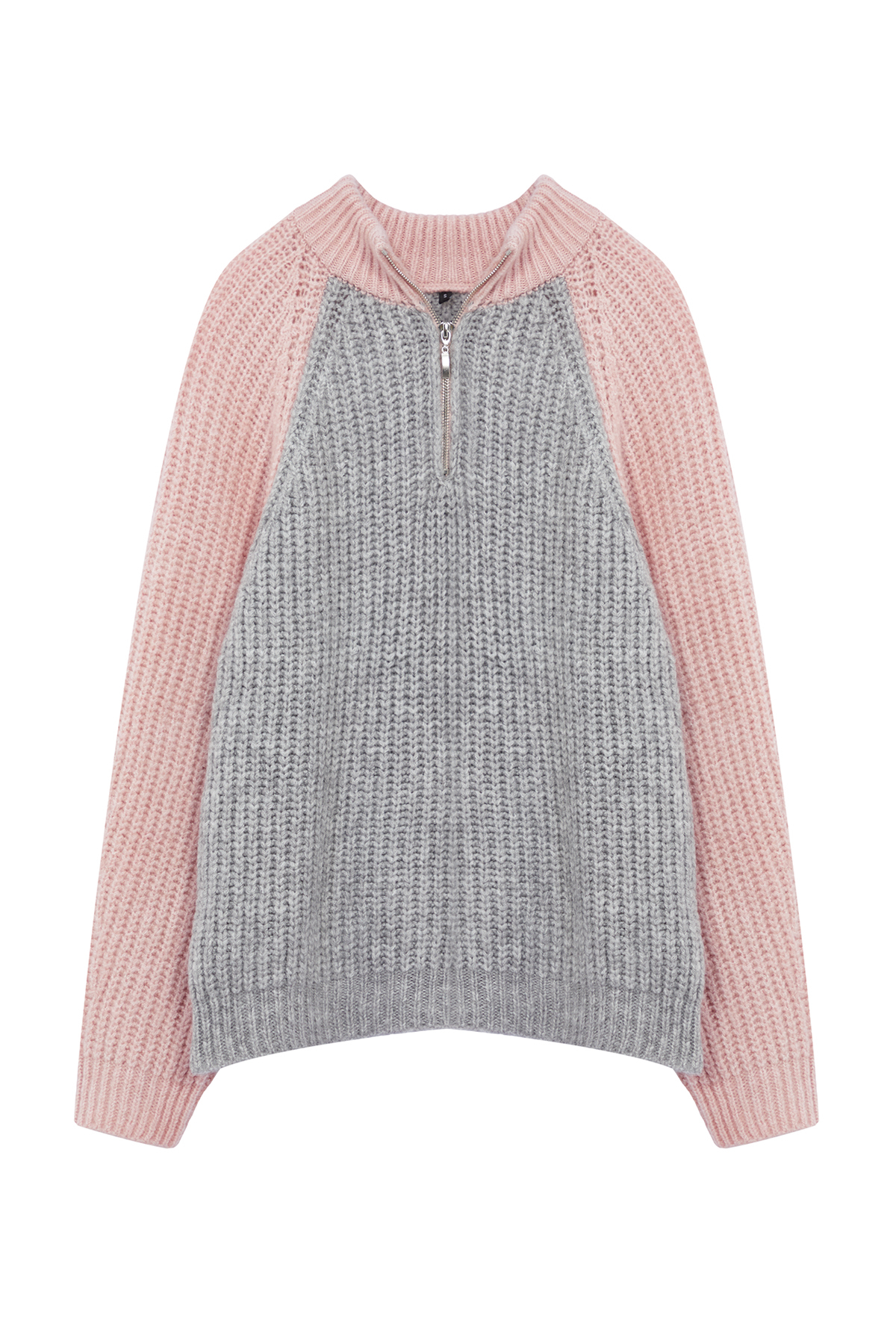 Trendyolmilla  Pembe Renk Bloklu Fermuarlı Yumuşak Dokulu Triko Kazak TWOAW25KZ00179 - Görsel 6