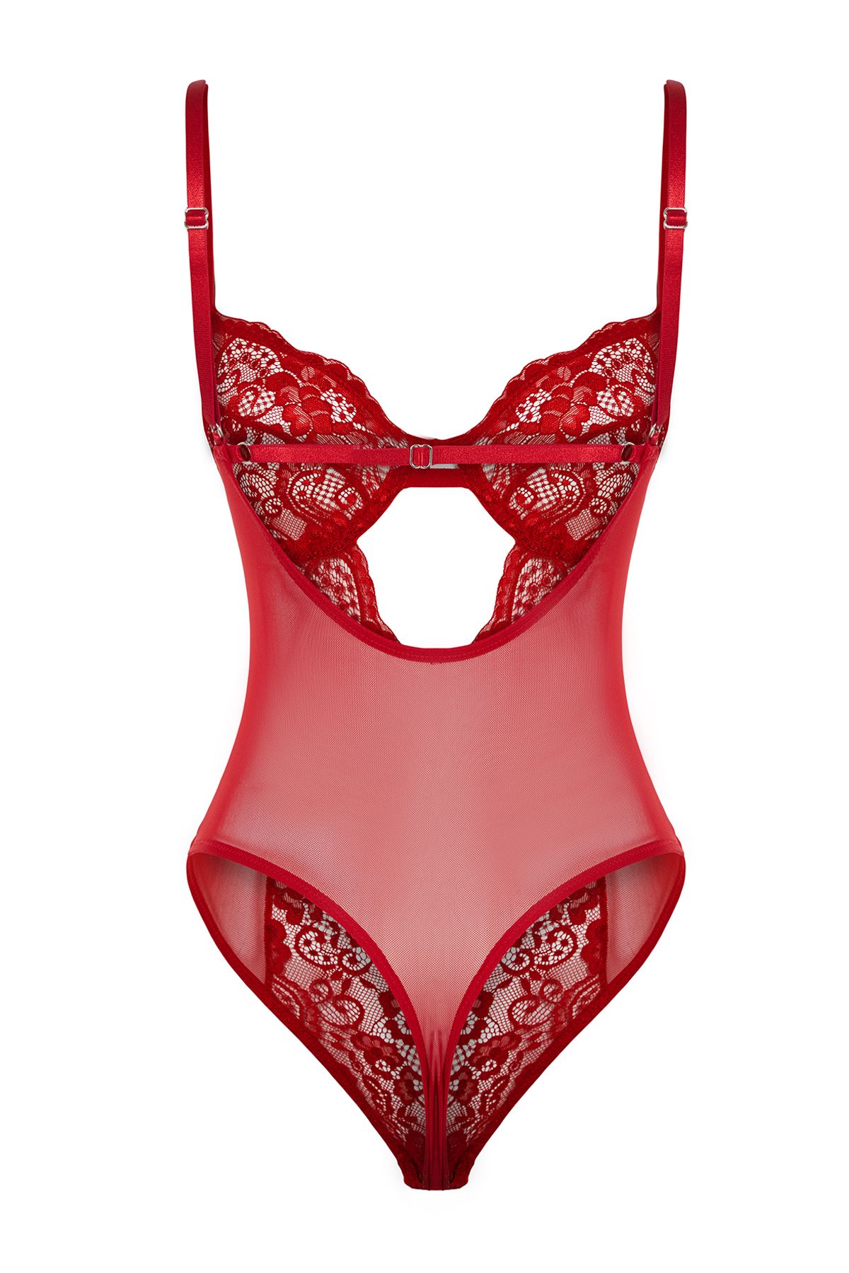 Trendyol Collection-Roter Spitzenbody mit Druckknopfverschluss und Cut-Outs - THMAW23BD00011 8