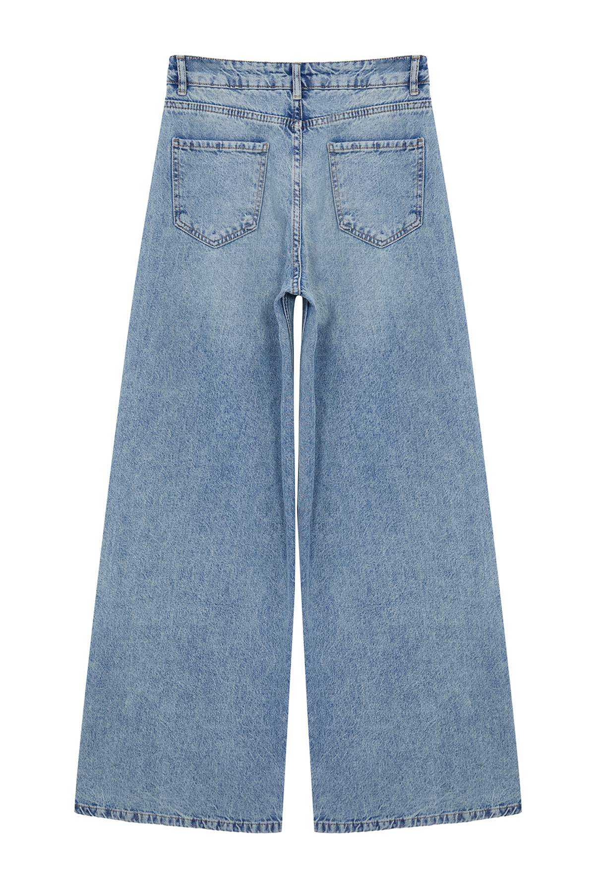 Trendyolmilla  Mavi Normal Bel Ekstra Wide Leg Palazzo Geniş Paça %100 Pamuk Non-Stretch Jeans TWOAW25JE00106 - Görsel 7