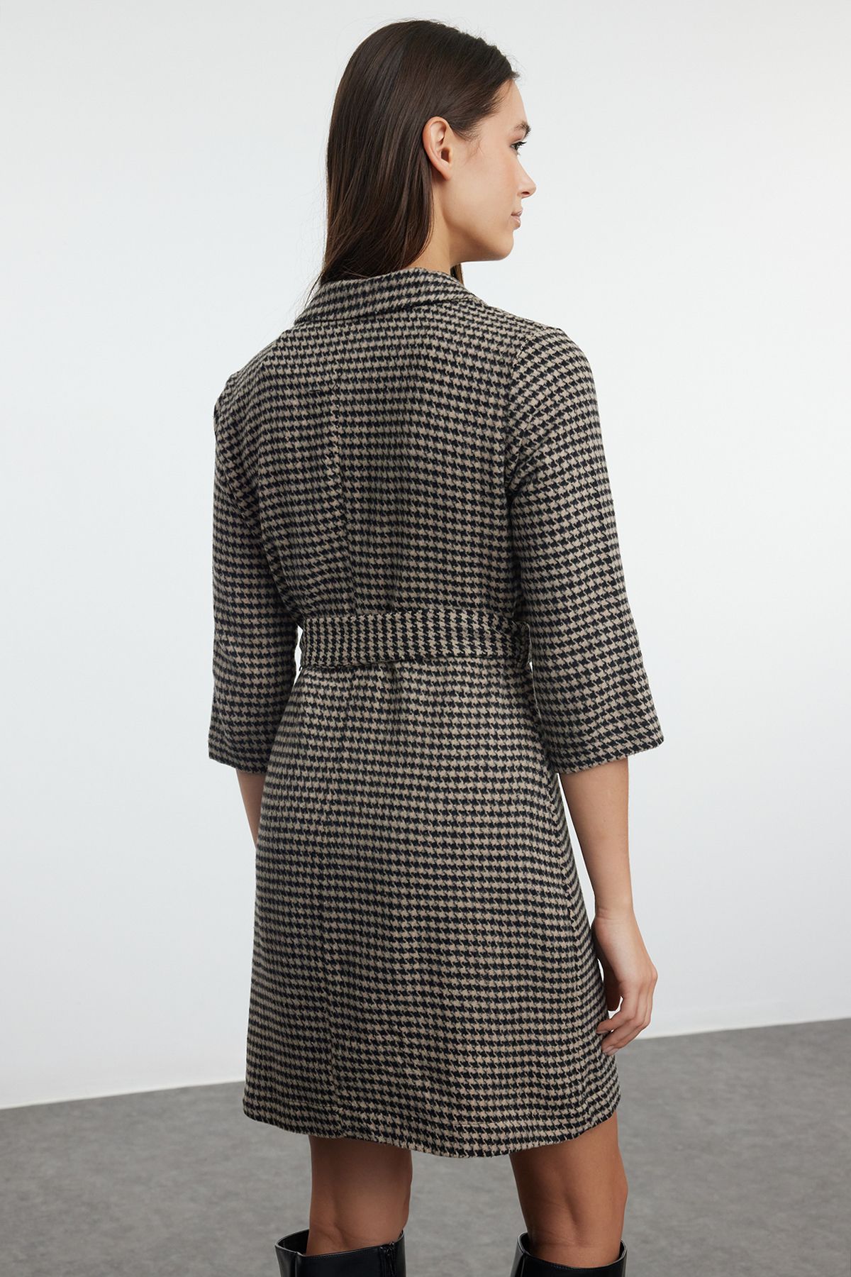 Trendyol Collection-Woven Brown BELted Jacket Dress - TWOAW23EL00389 5