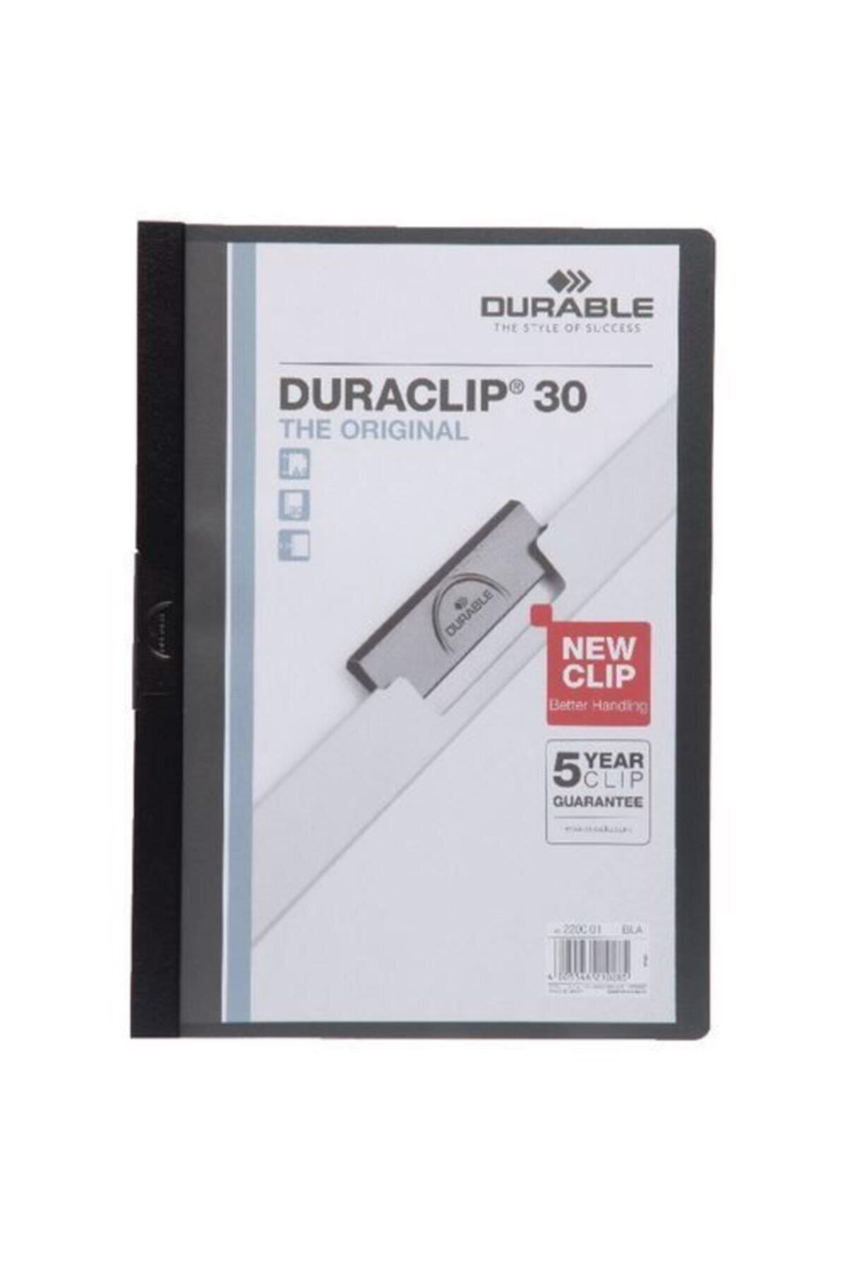 Durable-Compression File Duraclip 30 Pages with Center Clip A4 Black (PACK OF 25) 1