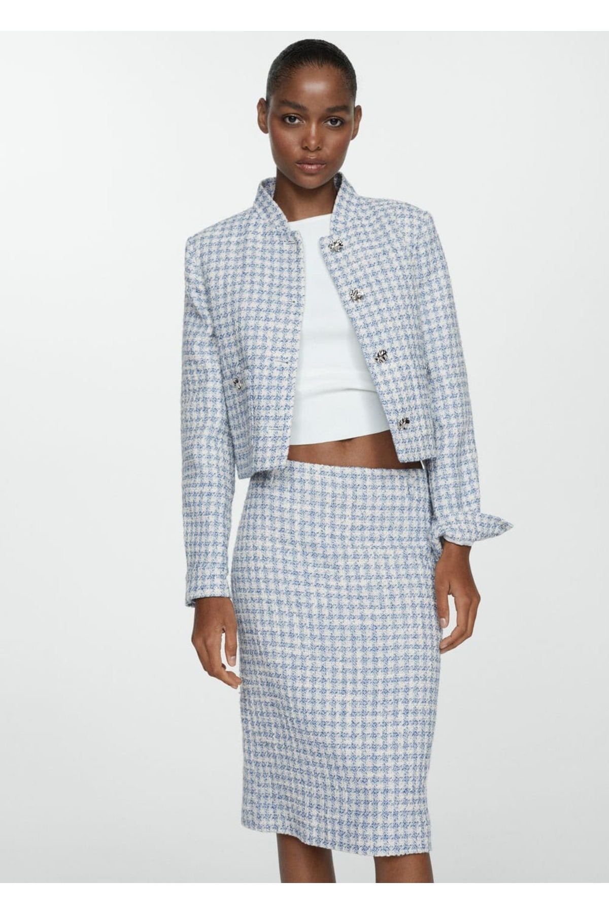 MANGO Woman-Tweed Midi φούστα - Κομψή και άνετη 6