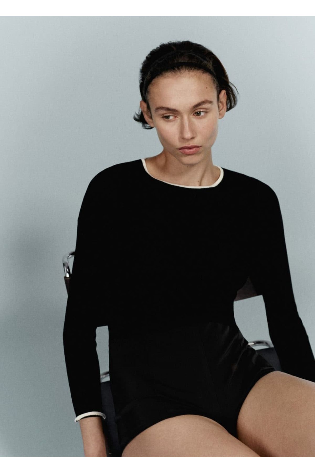 MANGO Woman-Contrast embroidered sweater 8
