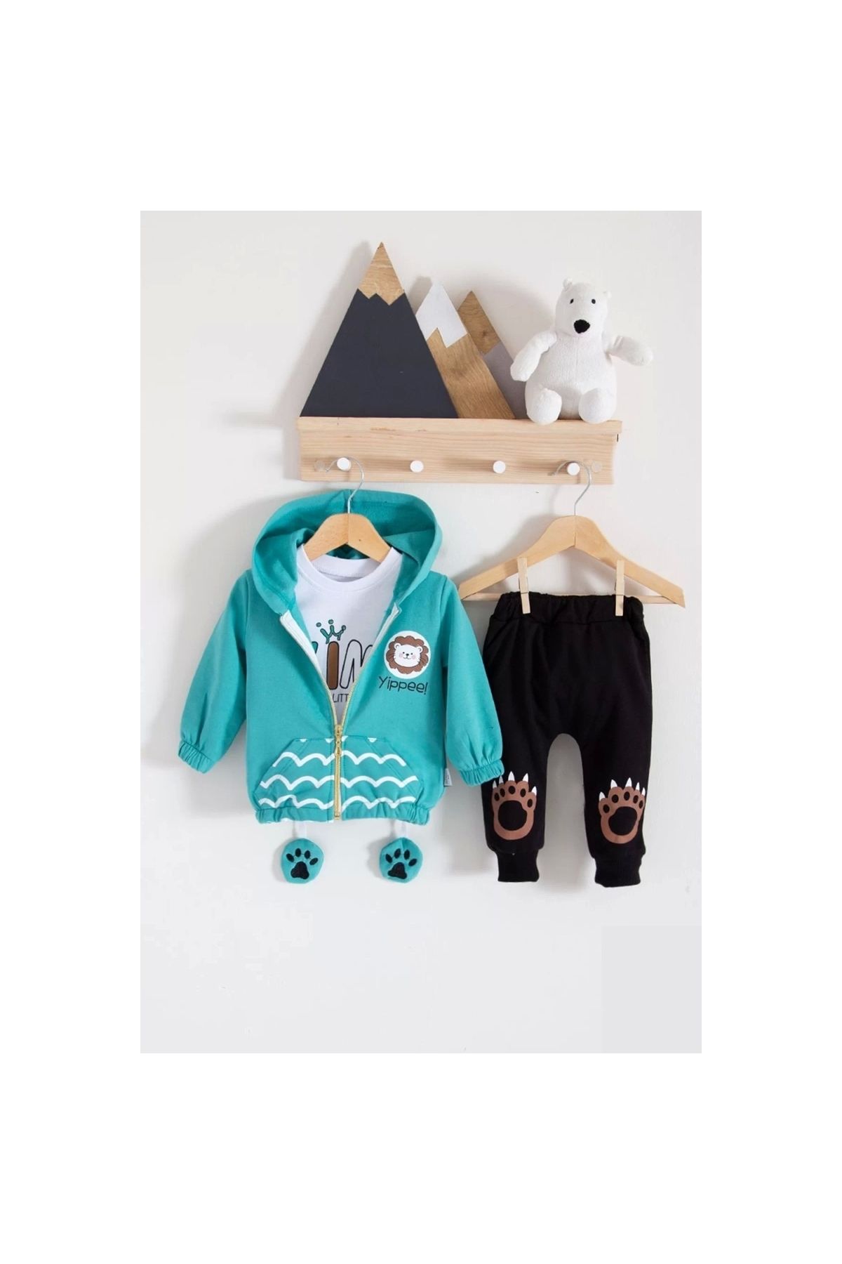 Lion Patterned 3-Piece Baby Boy Set