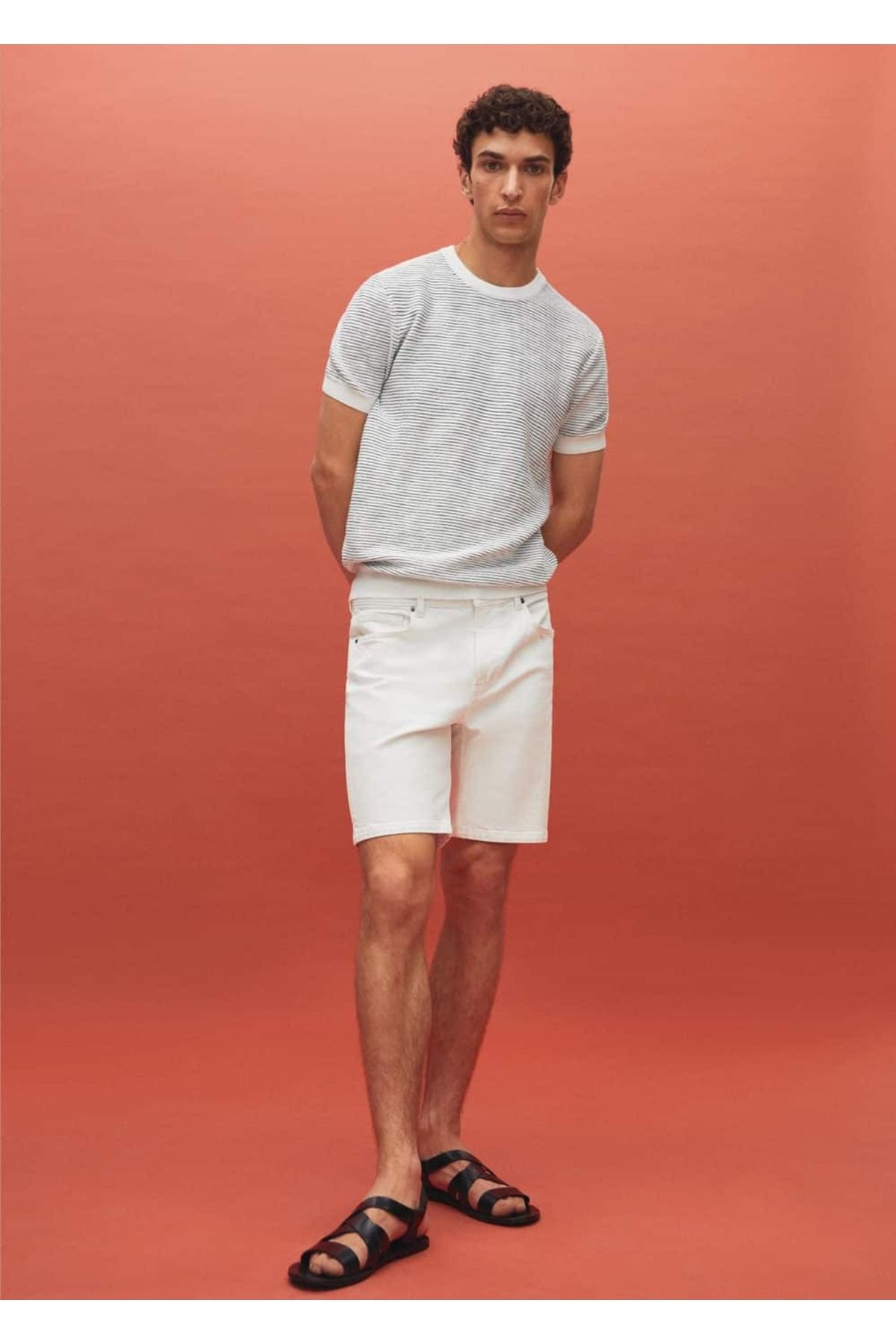 MANGO Man-Regular fit denim bermuda shorts 7
