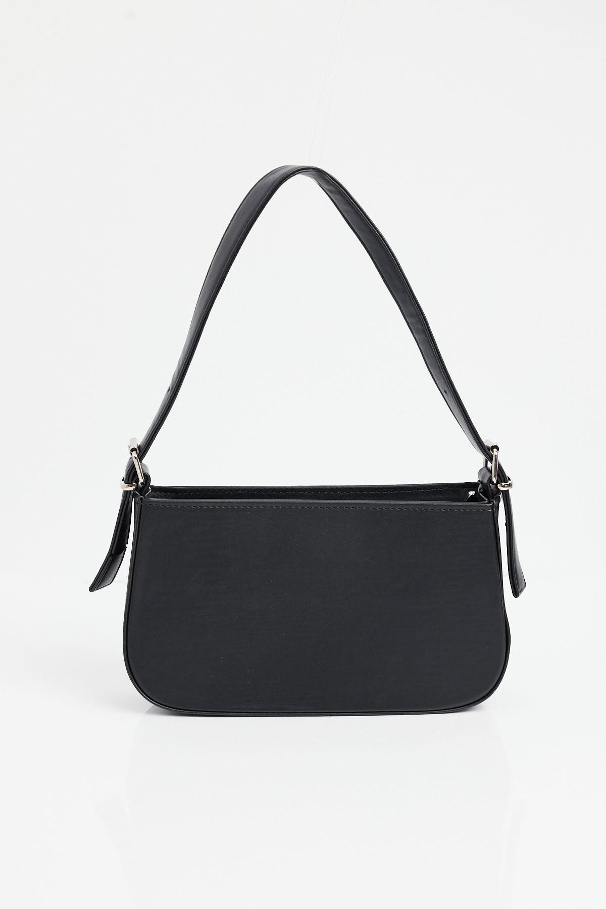 Bigdart-010172 Black Plain Baguette ShoulDer Bag 2