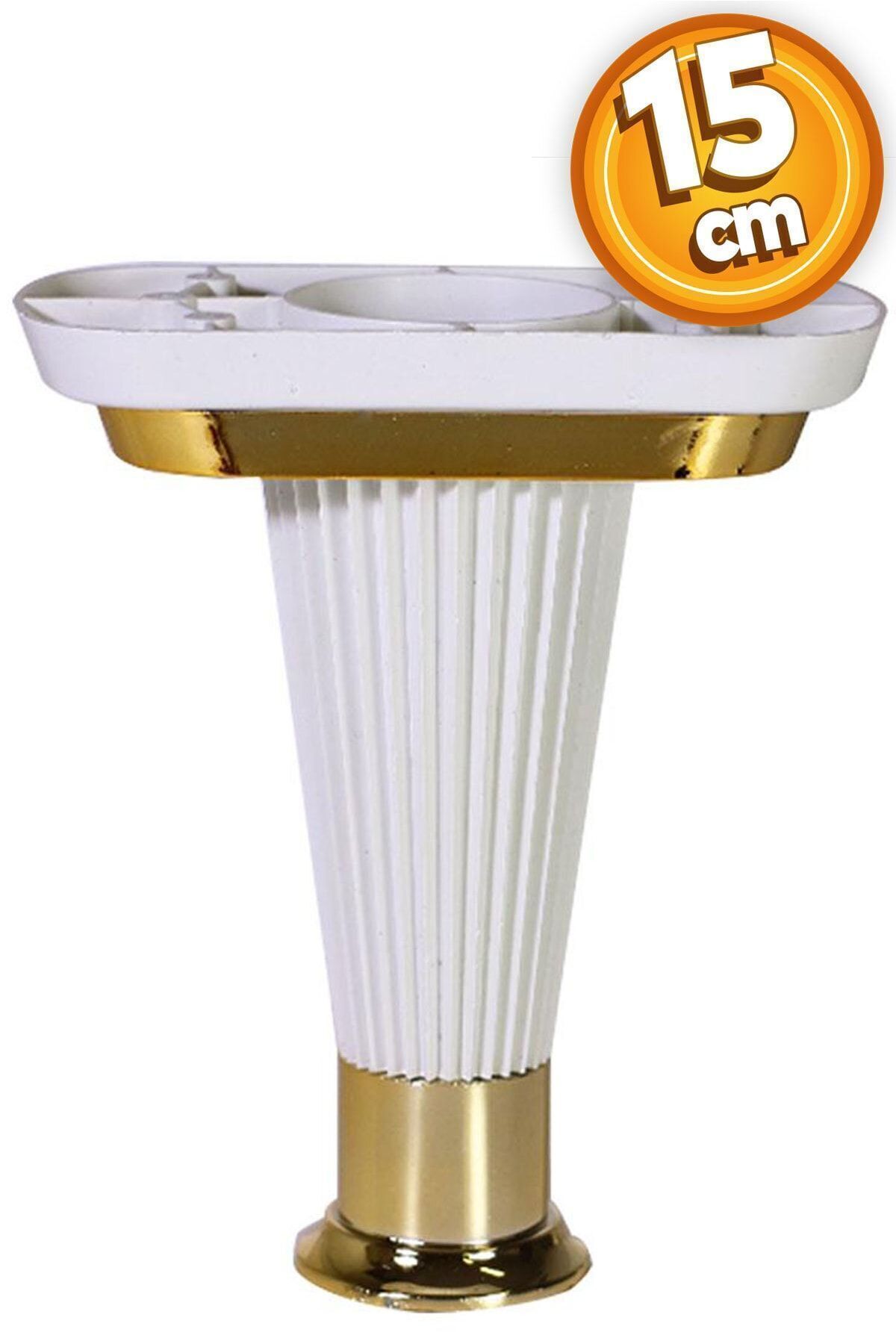 Badem10 Mobilya Kanepe Puf Sehpa Koltuk Ayağı 15 Cm Beyaz Gold Baza Ayakları