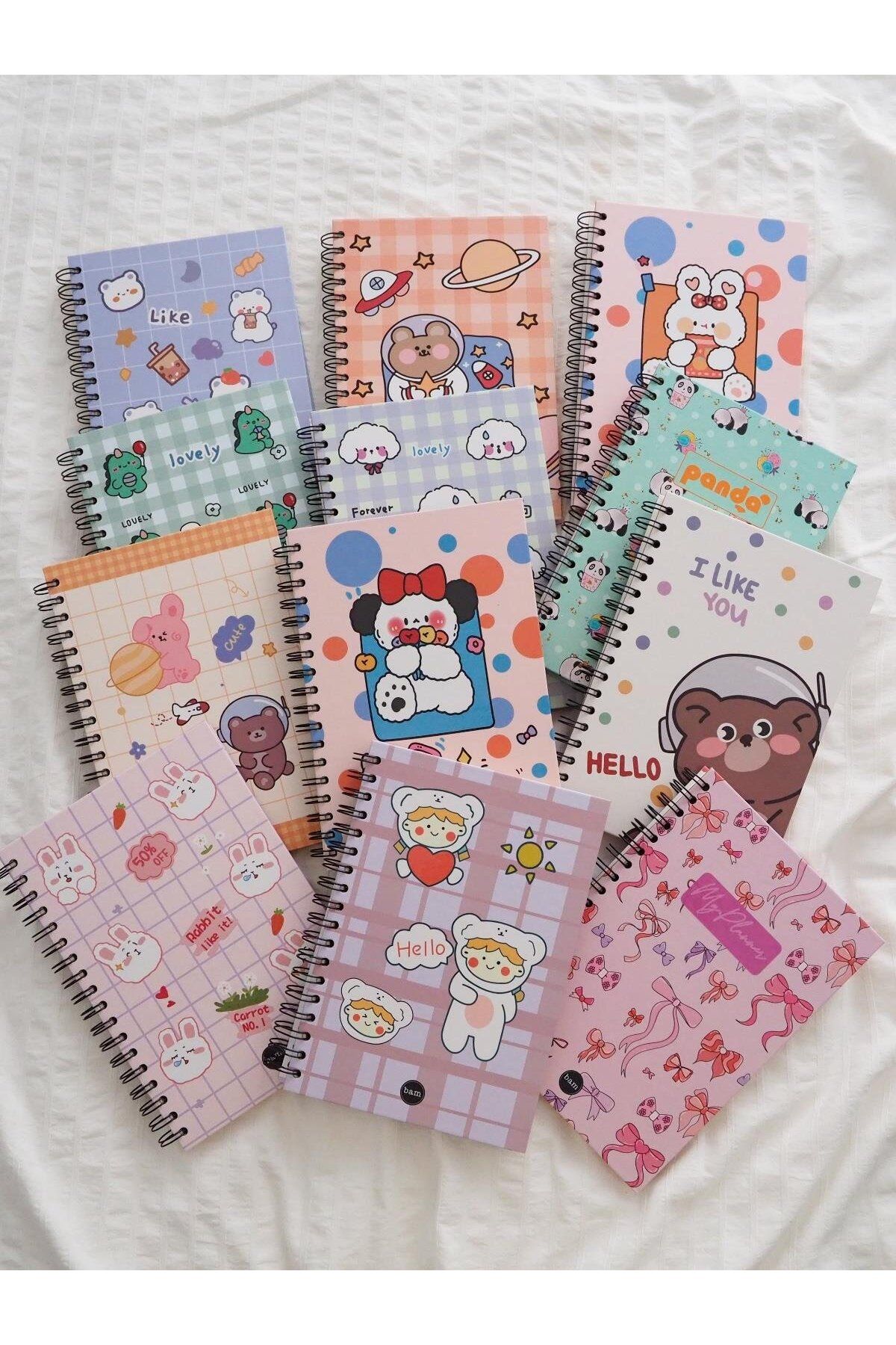 Planet Butik-Spiral Bow Rabbit Design Notebook 5