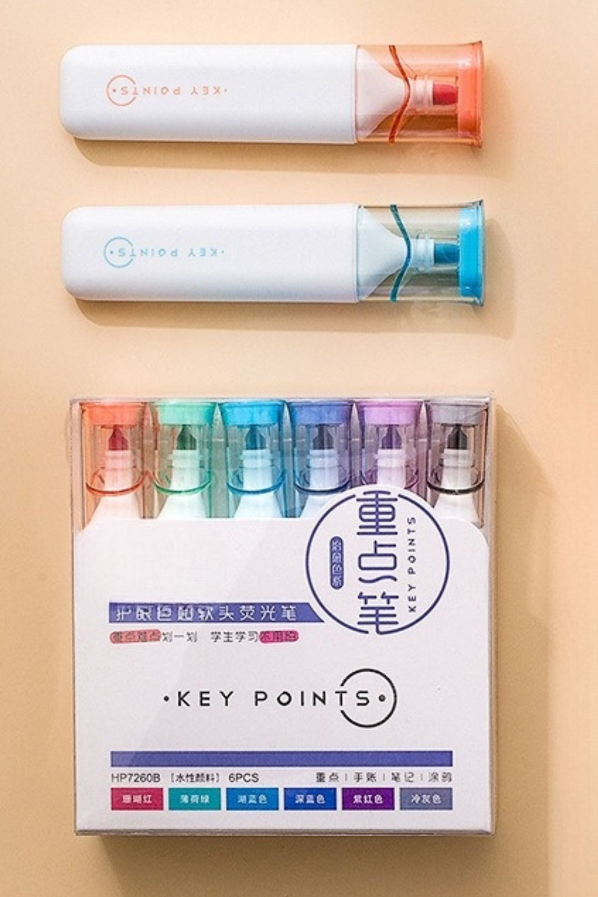 NaSaDAN-Key Point Soft Tones Highlighter Set 6