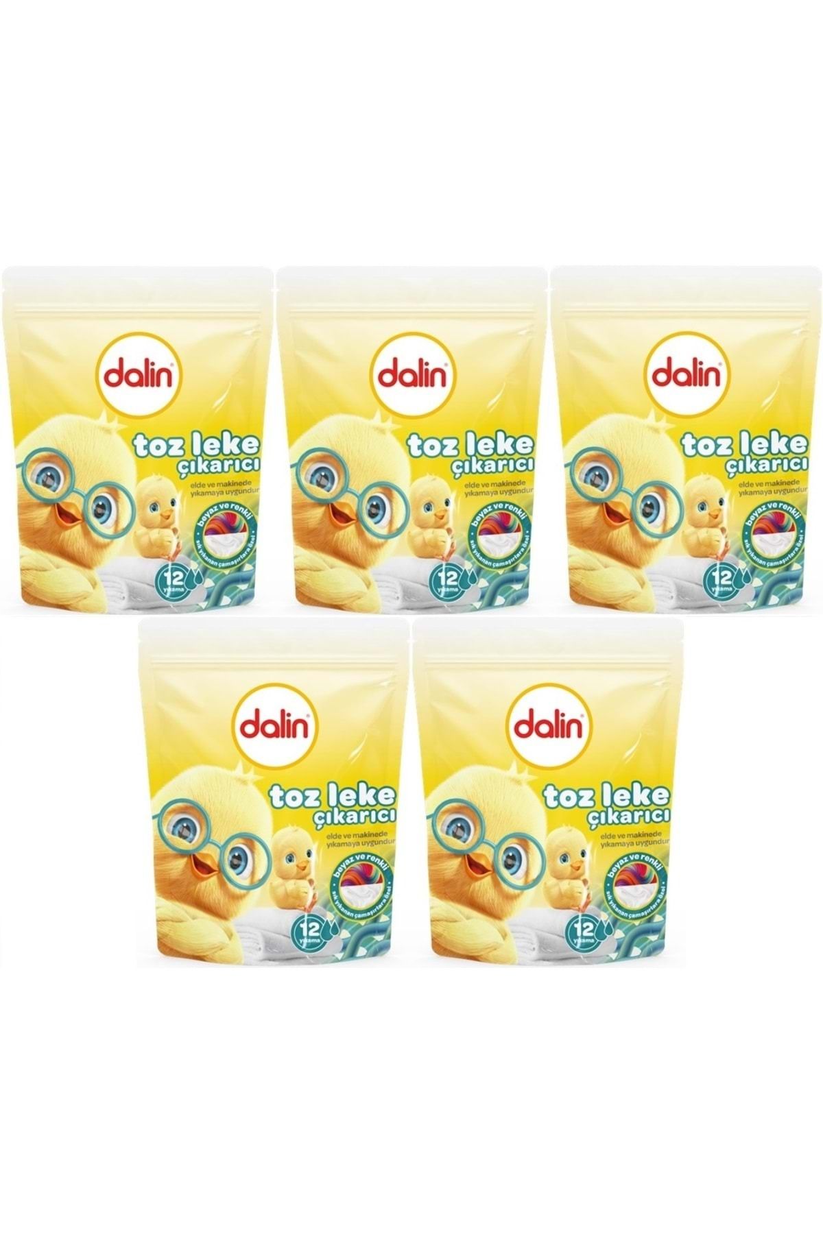Dalin Toz Leke Çıkarıcı 500GR (Tüm Çamaşırlar / Elde ve Matik) (5 Li Set)