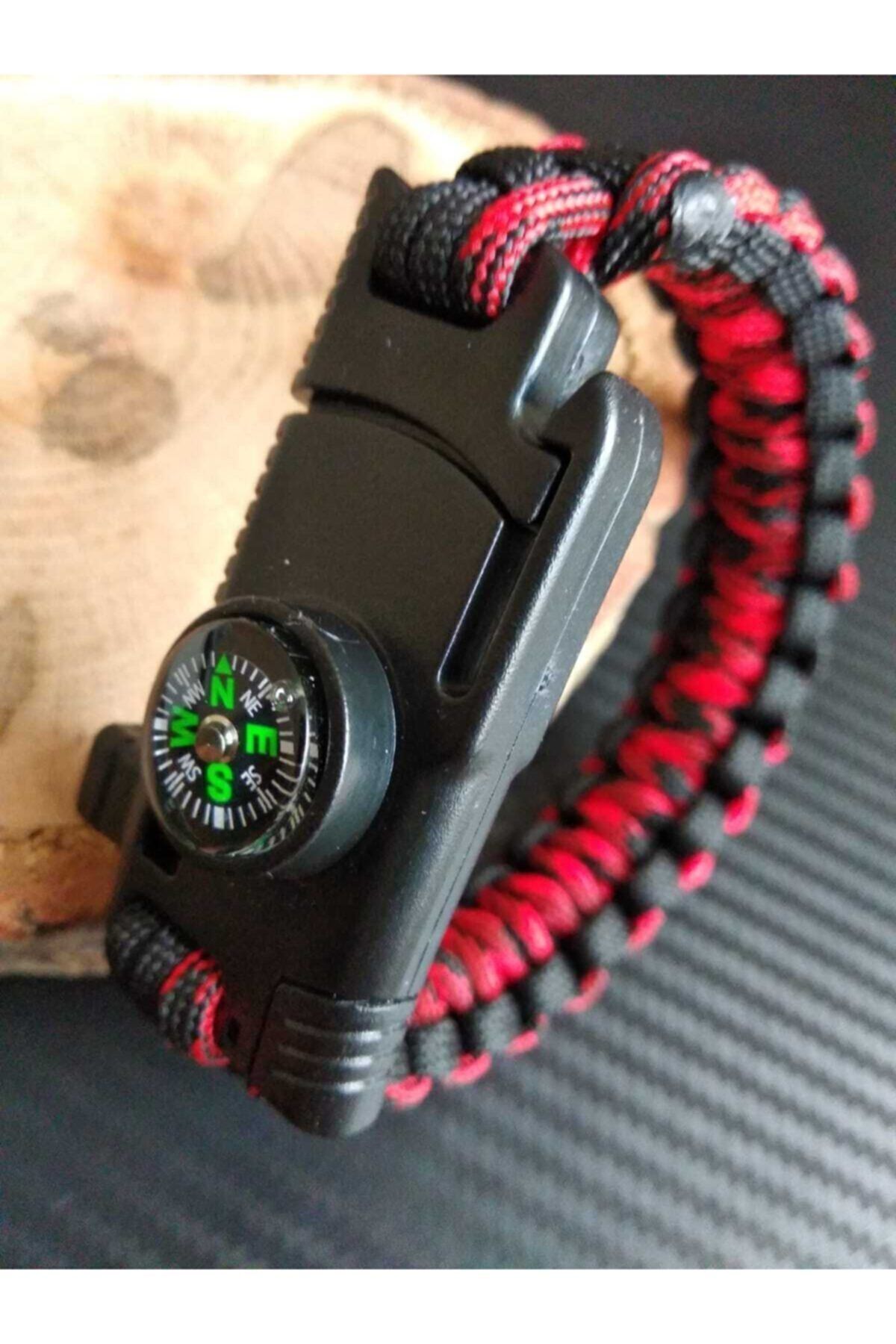 Paracord Survival Bracelet Cutter Compass Firestarter Magnesium And Caution Whistle