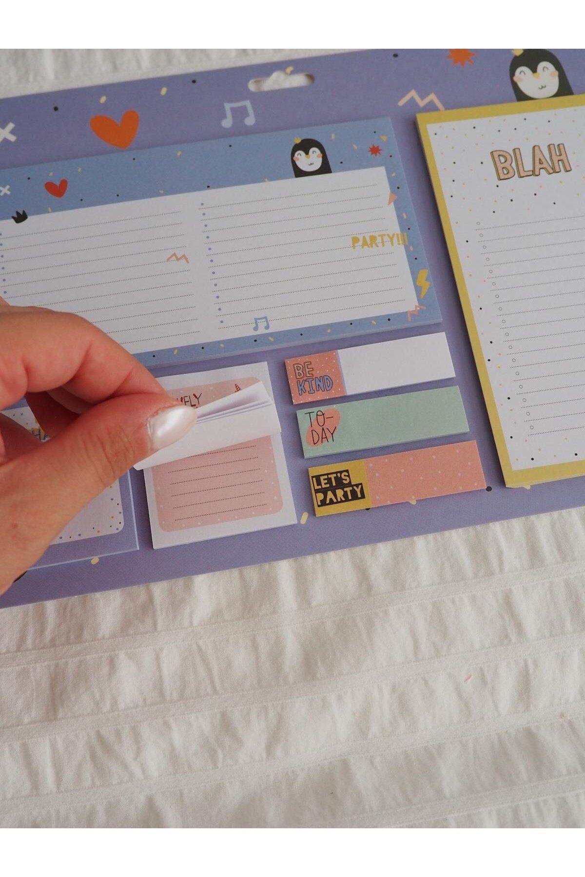 Planet Butik-Penguin Large Post-it Set - with Weekly Planner Design 3