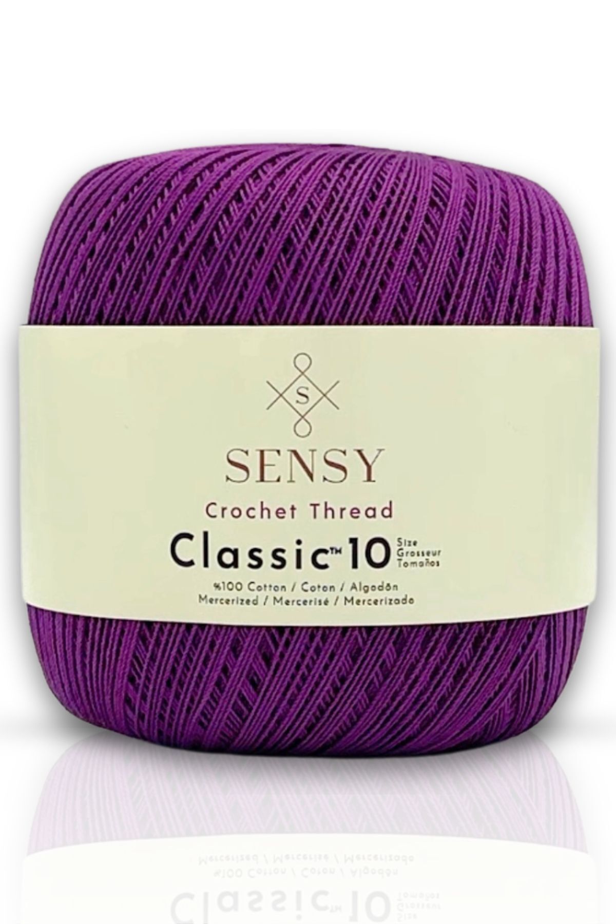 Classic 10 Crochet Yarn 100% Mercerized Cotton Knitting Yarn, Lace Yarn Giza Corn Cotton Purple