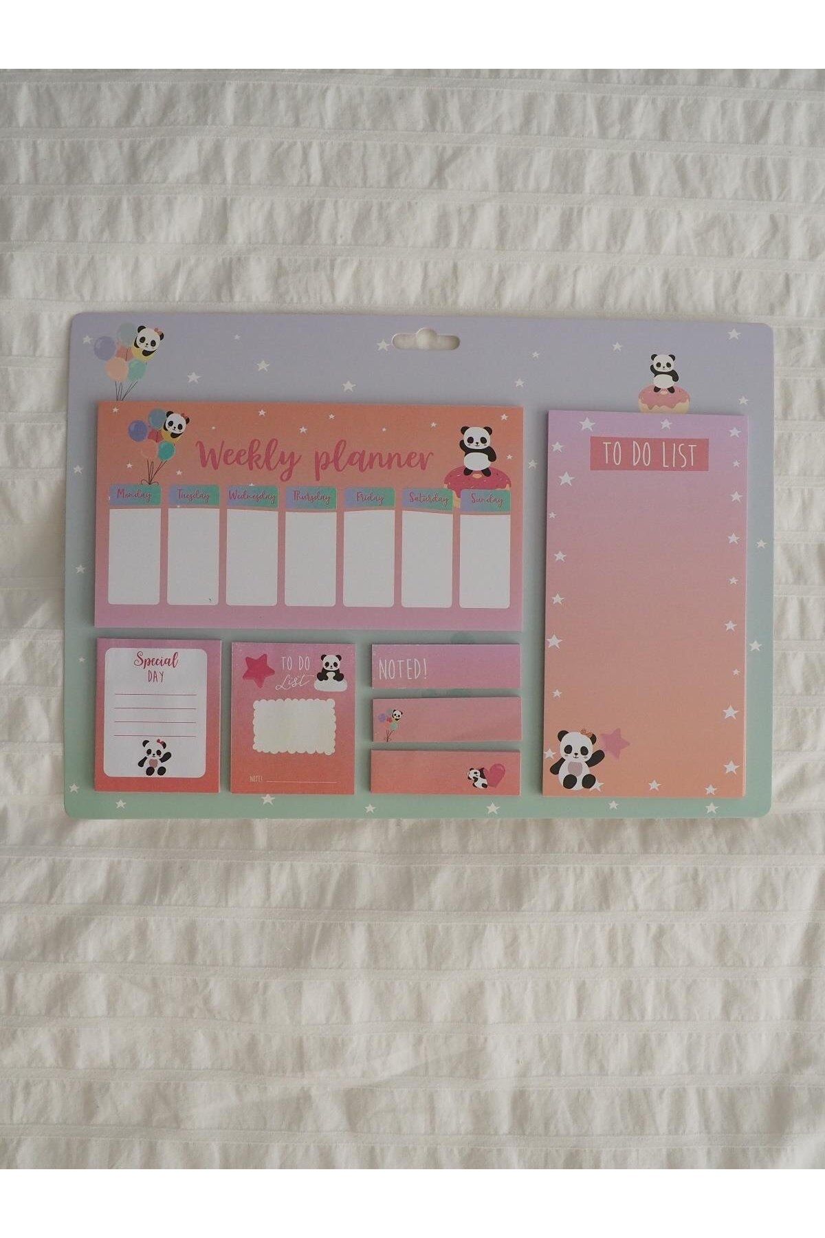 Planet Butik-Panda Patterned Large Post-it Set - Weekly Planner Design 2