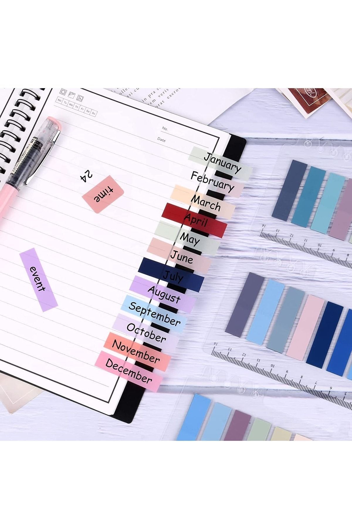 EZOSHOP-Post-it Sticky Notes Transparent Colorful Sticky Notepad Sticker Note Bookmarks 200 Sheets Colorful Summer 6