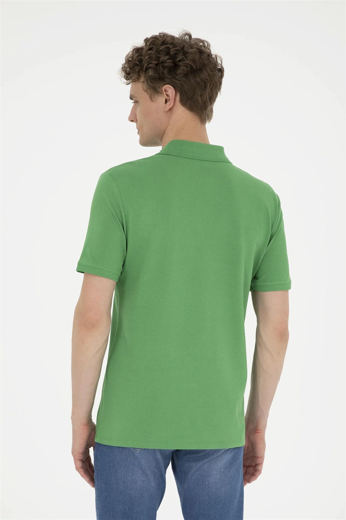 تی شرت یقه پولو سبز مردانه پایه اصلی چوگان ASSN U.S. Polo Assn.
