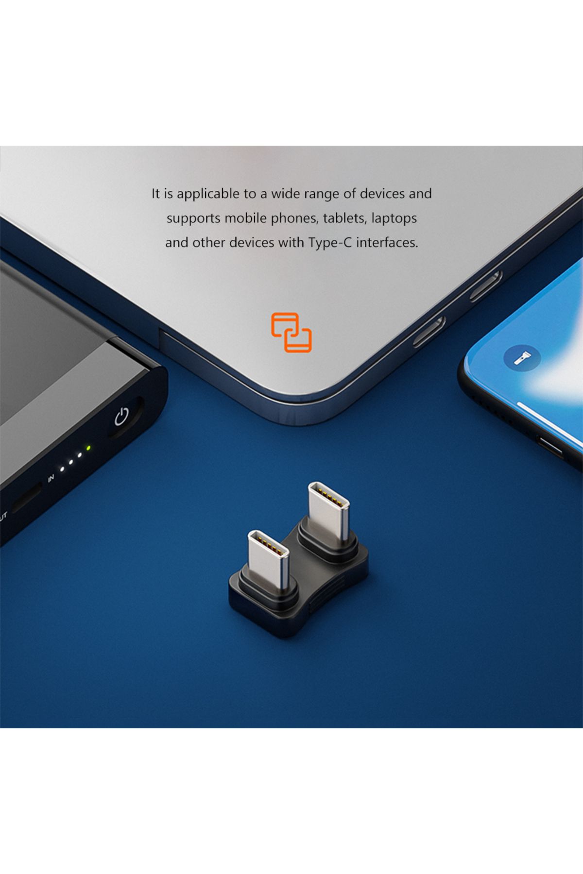 ALLOYSEED-2 in 1 Converter Connector Male To Male Type-C2.0 U Shaped USB C To USB C Extension Adapter 480Mb... 3