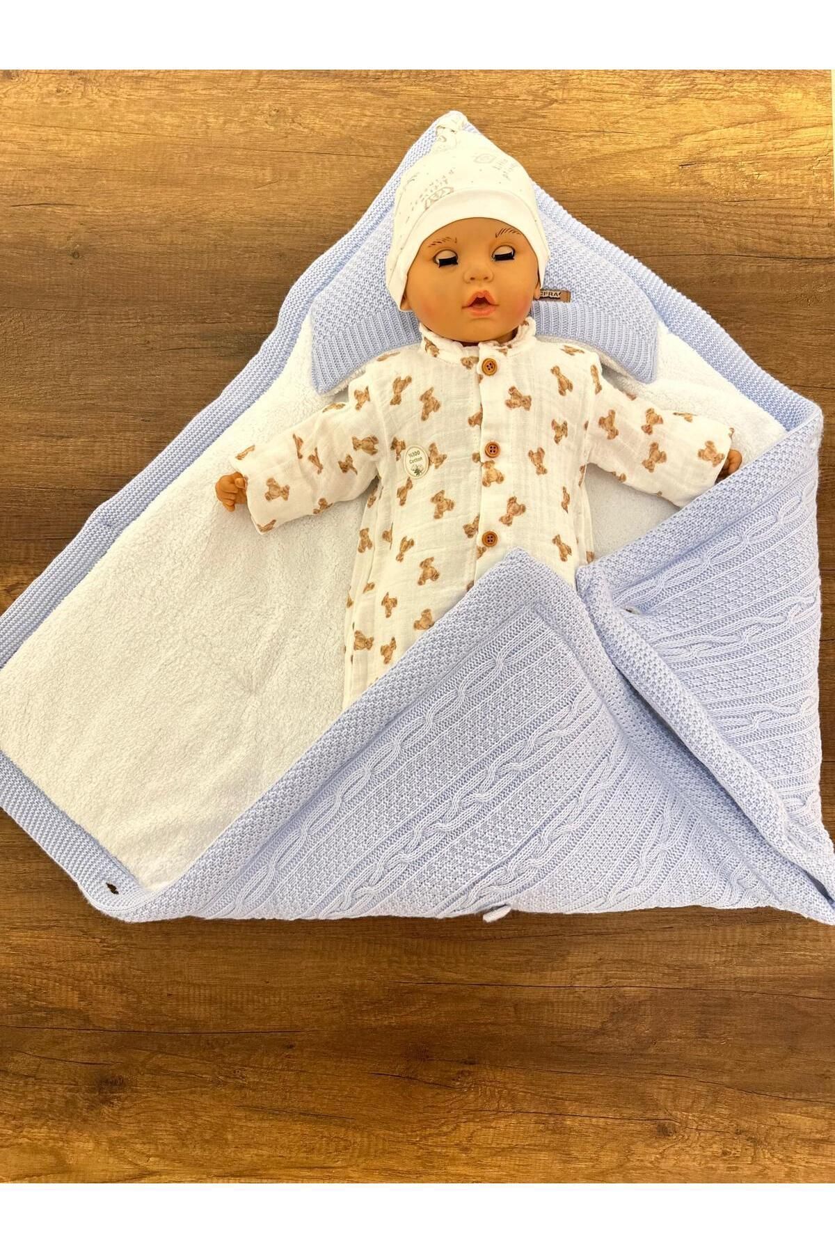 CFRA Mavi Triko Kundak Battaniye/ 3 Lü Mendil Hediyeli fotoğrafı 7 (önizleme)