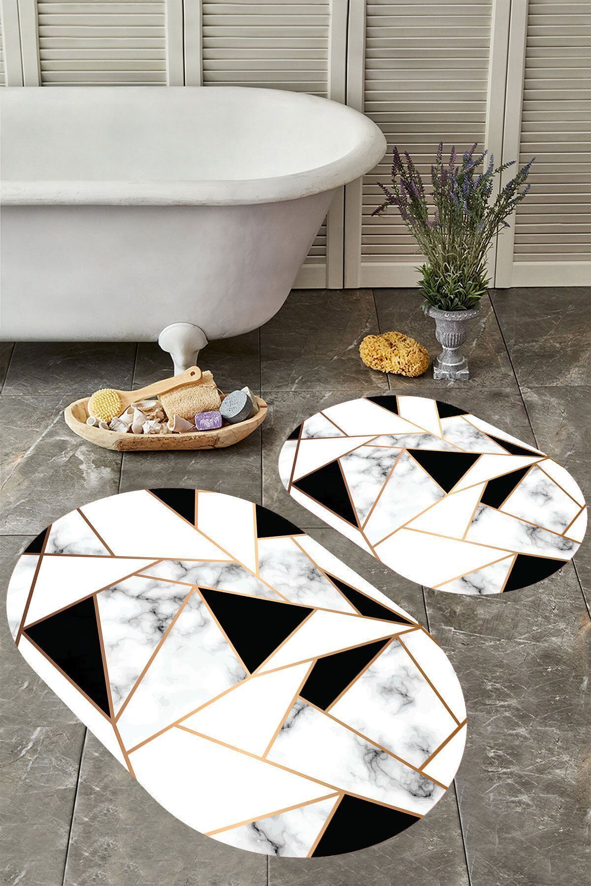 YTR HOME-Set de 2 vase de toaleta ovale, lavabile, rezistente la praf și pete. 1